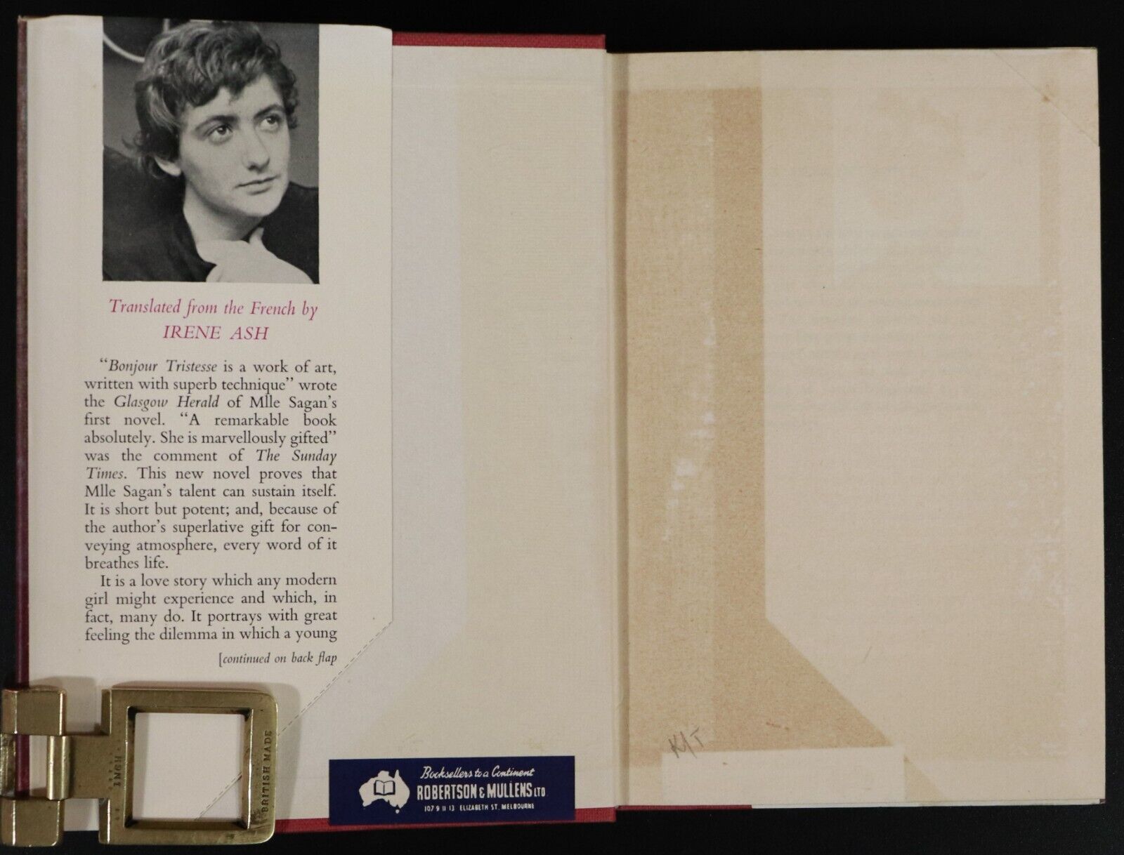 1956 A Certain Smile by Francois Sagan 1st Edition Vintage Fiction Book