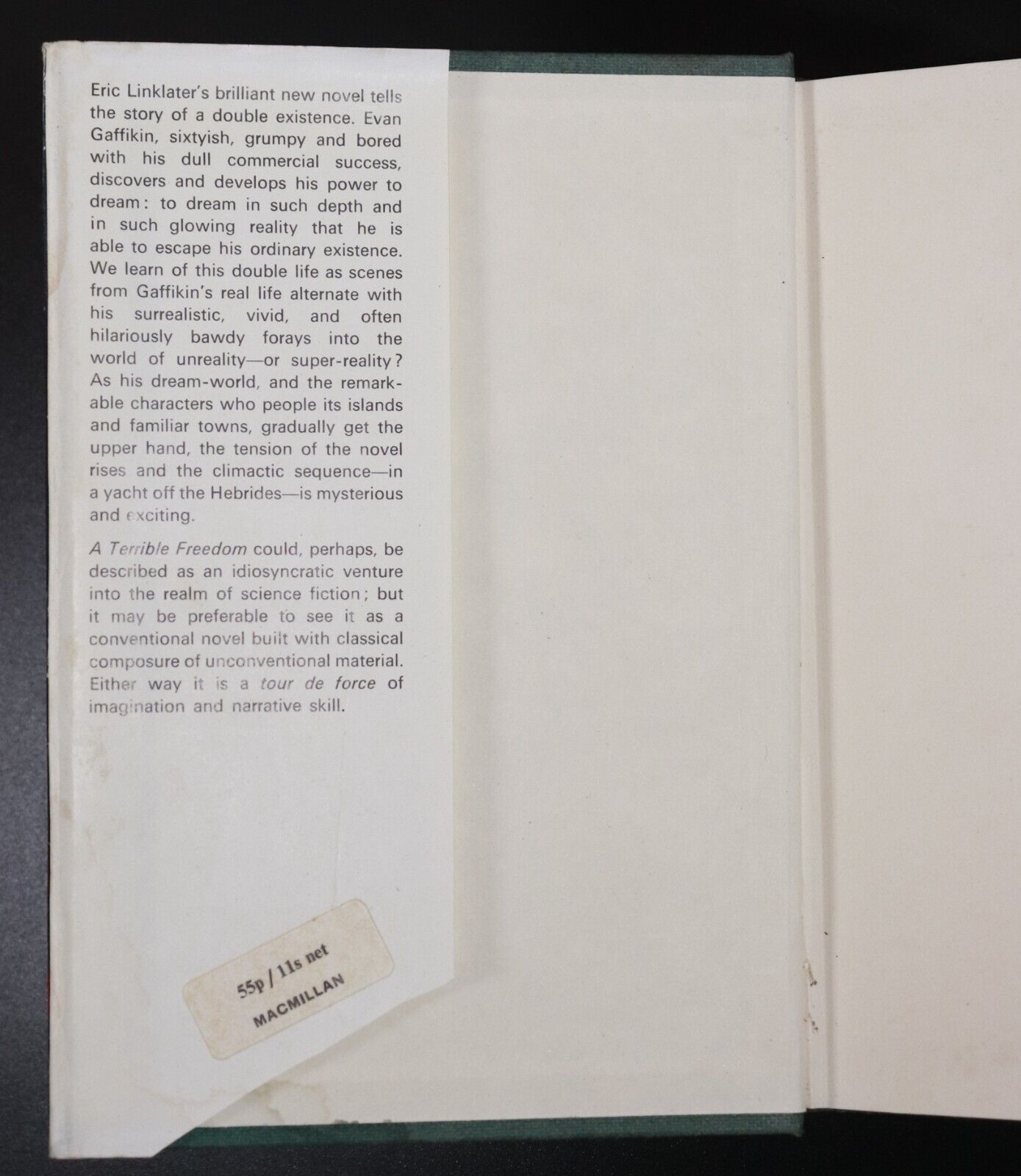 1966 A Terrible Freedom by Eric Linklater Vintage Fiction Book 1st Edition - 0