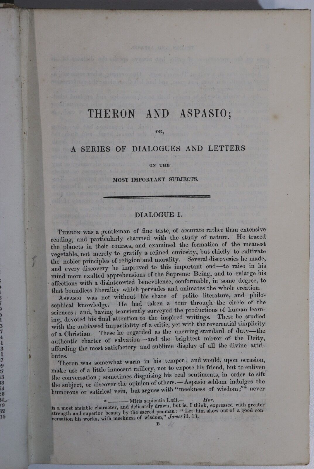1837 Theron and Aspasio by Rev. James Hervey Antique British Theology Book