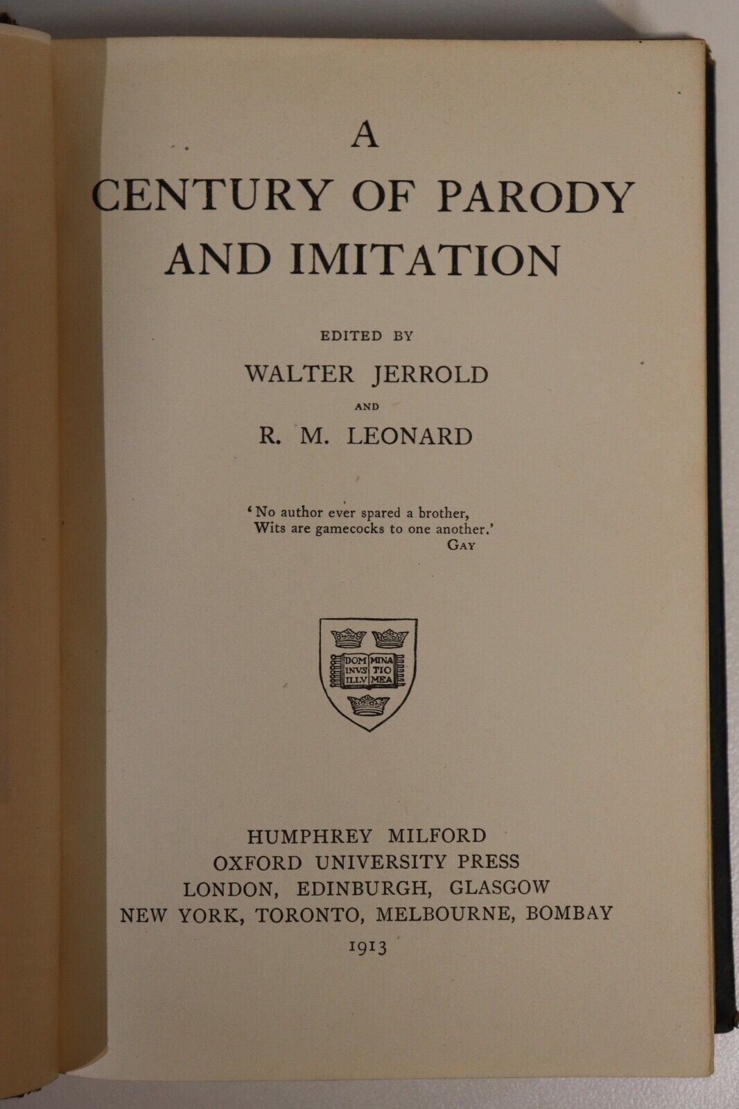 1913 A Century Of Parody & Imitation Walter Jerrold Antique Poetry Book