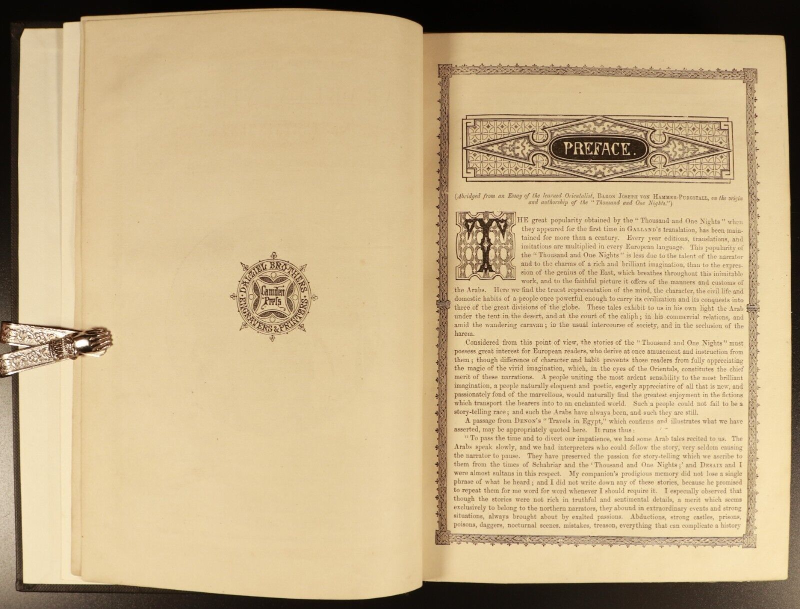 c1865 Dalziel's Arabian Nights' Entertainments Antique Historical Fiction Book