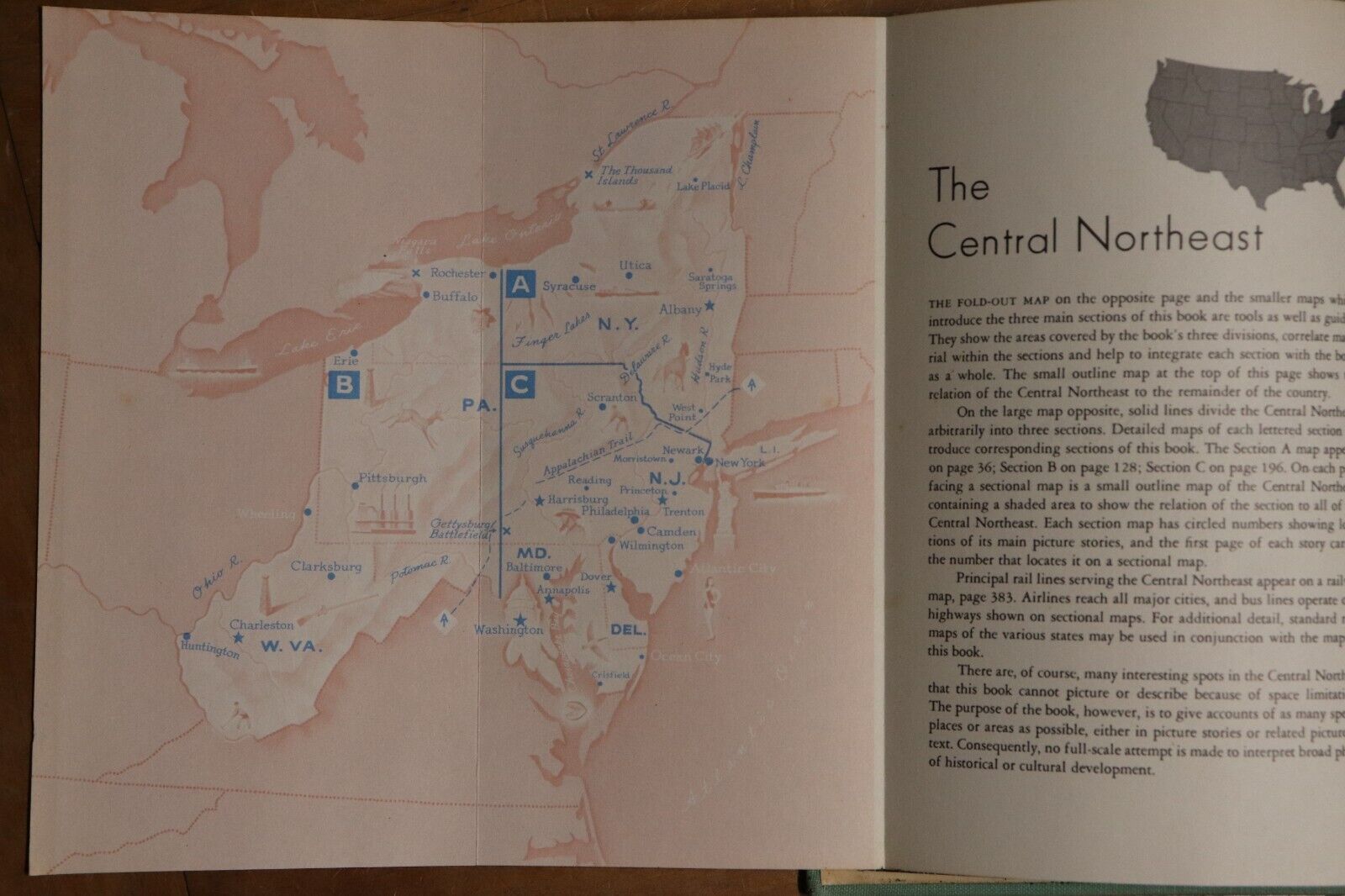 1948 Look at America: The Central Northeast 1st Edition American History Book