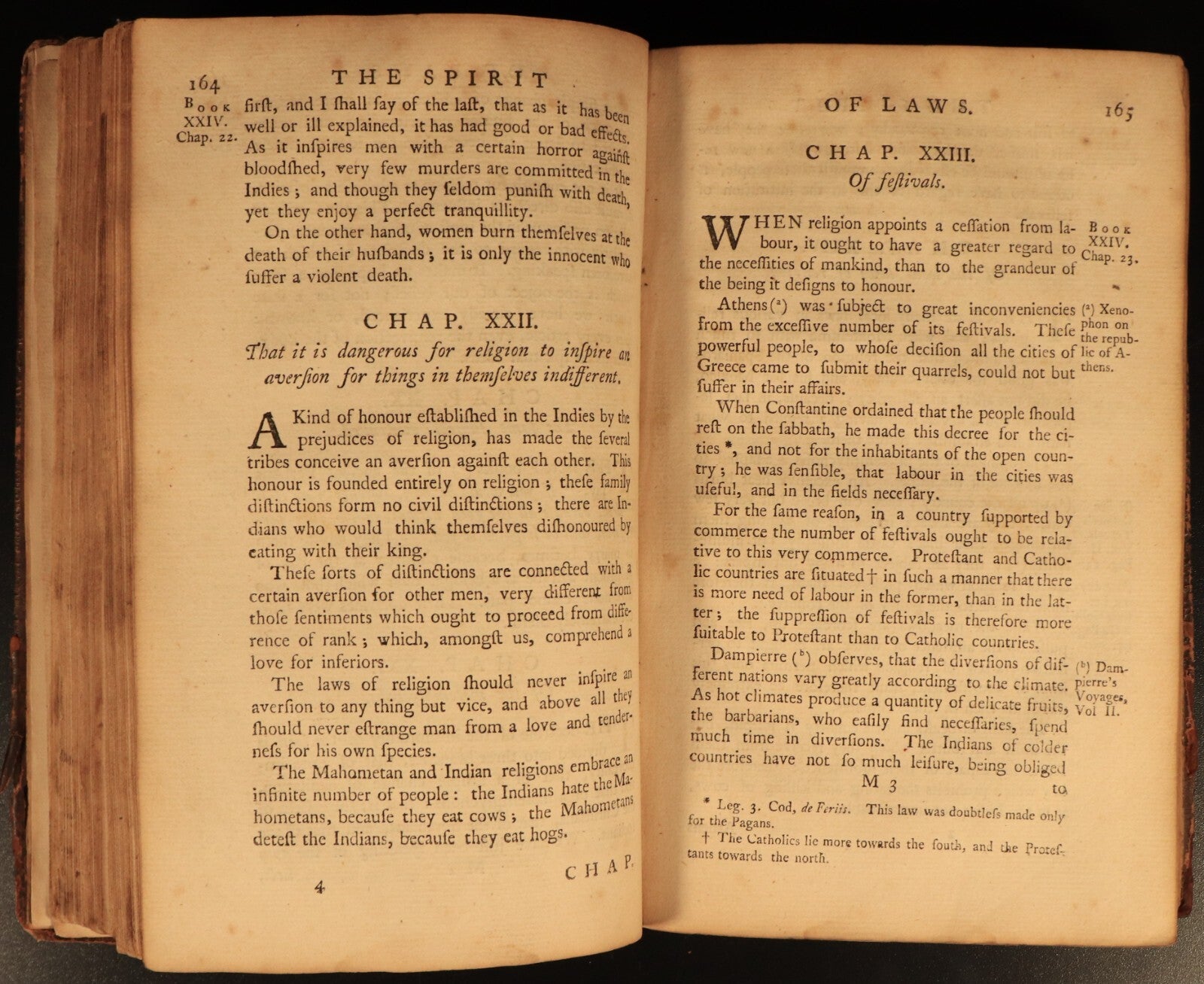 1750 The Spirit Of The Laws by M. De Secondat Antiquarian Legal History Book V2