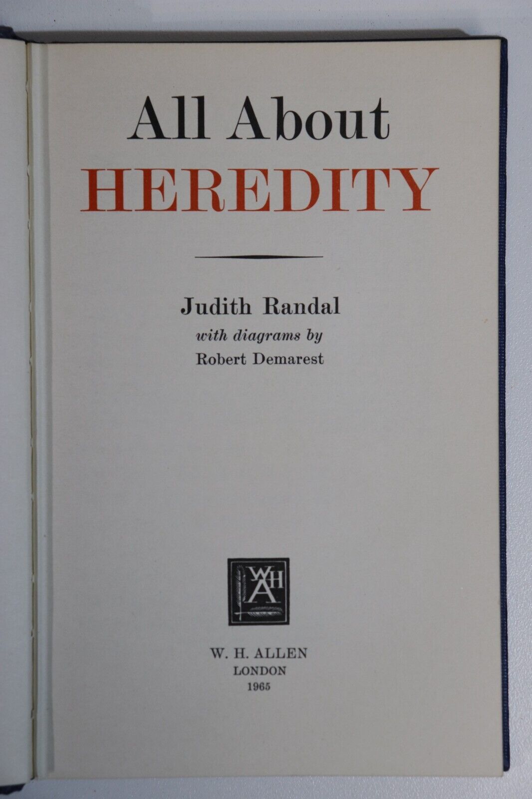 1965 All About Heredity by Judith Randal Vintage Medical Reference Book