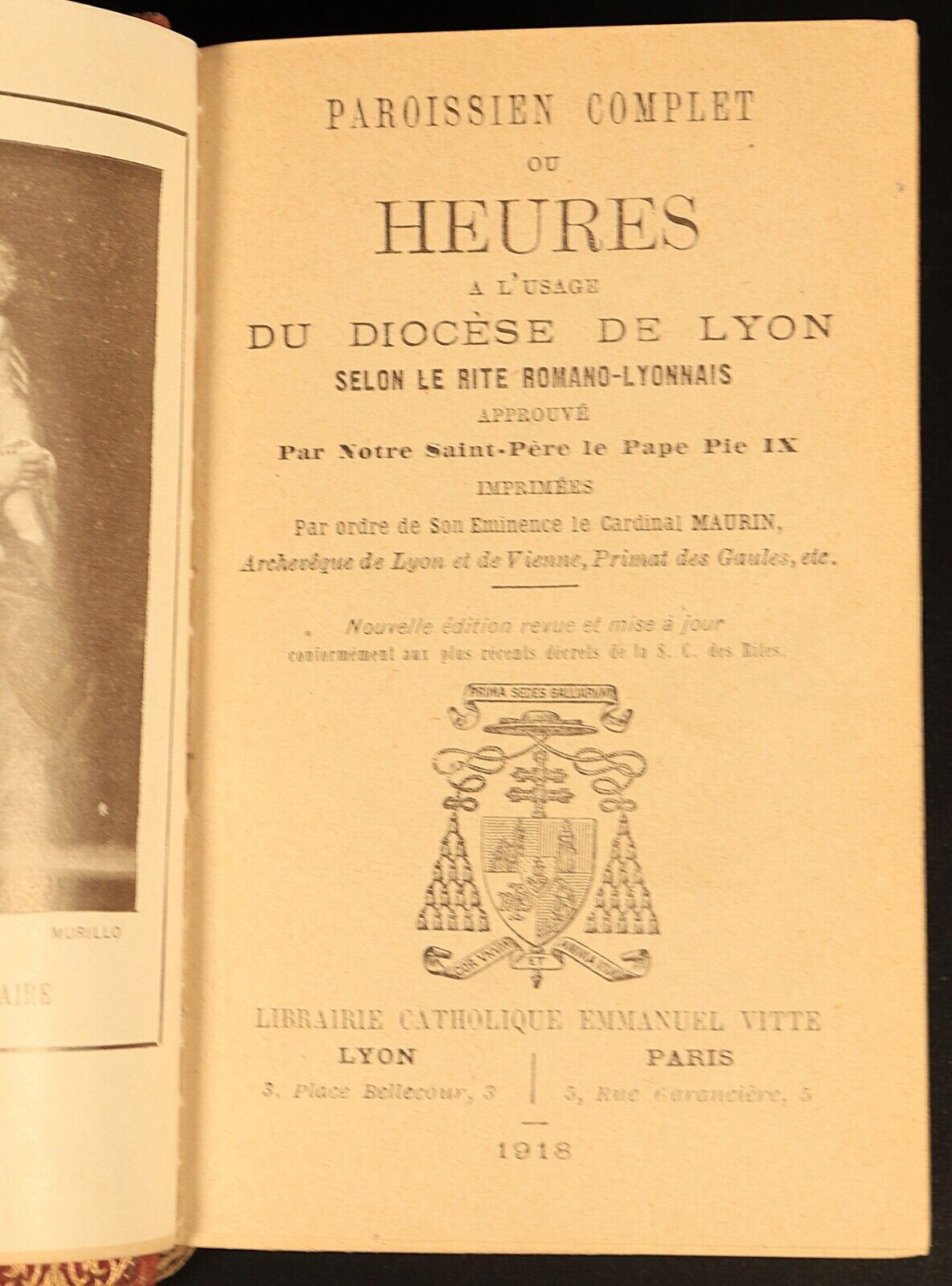 Paroissien Complet ou Heures A L'Usage Du Diocese De Lyon 1918 Antique Book