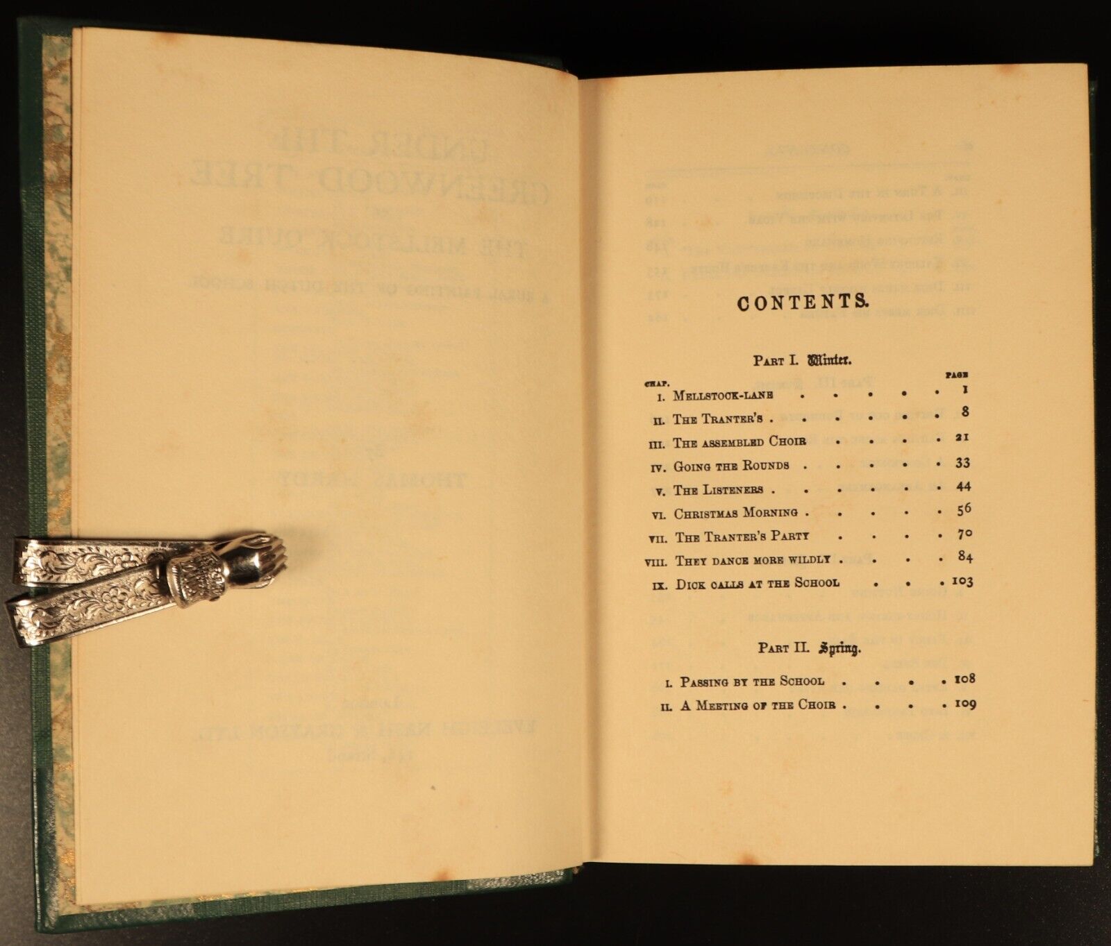 c1930 Under The Greenwood Tree by Thomas Hardy Antique Fiction Book Leather