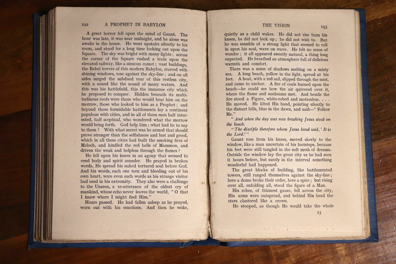 1907 A Prophet In Babylon by WJ Dawson Antique American Fiction Book 1st Edition