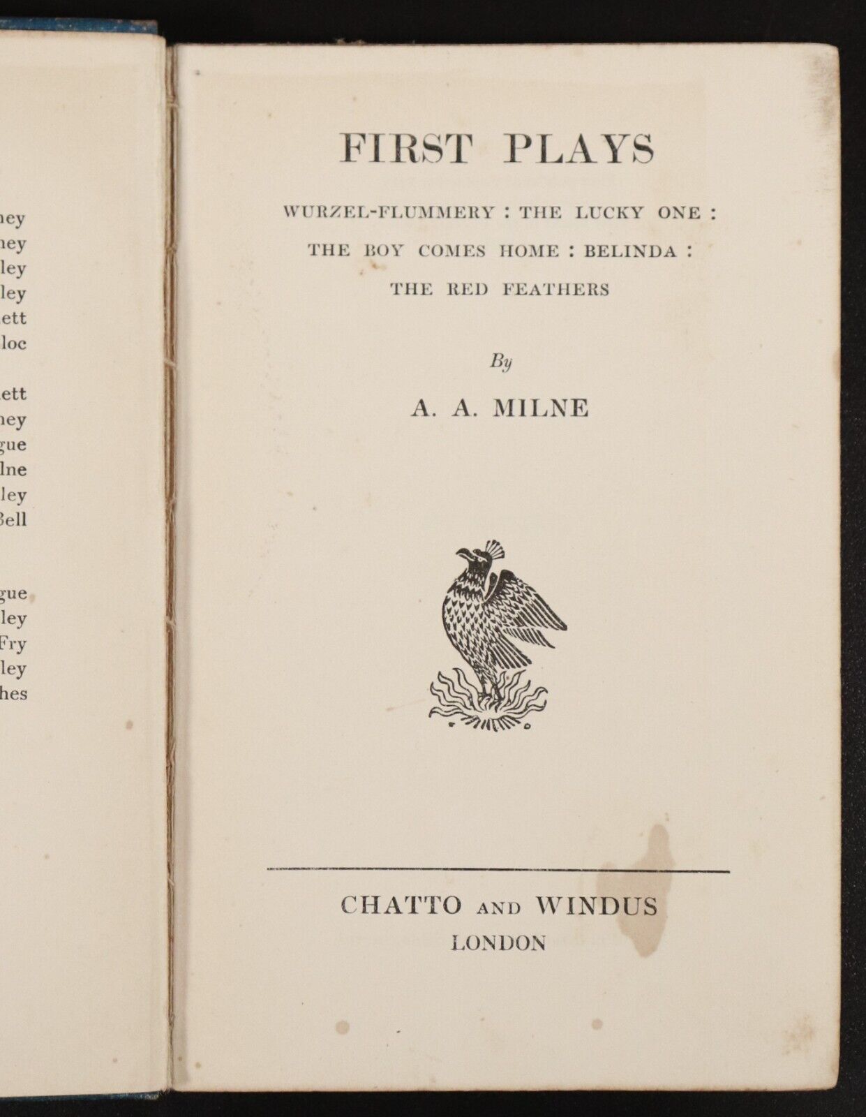 1928 3vol First, Second & Four Plays by A. A. Milne Stage Play Books Phoenix