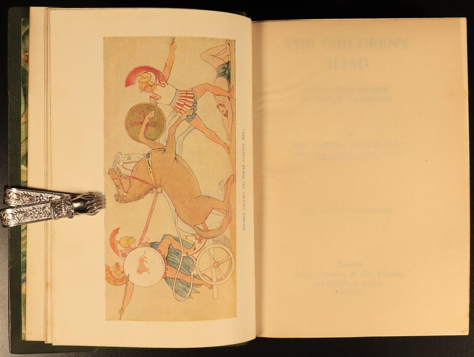 The Children's Iliad by Homer 1925 Antique Fiction Book Prize Leather Binding