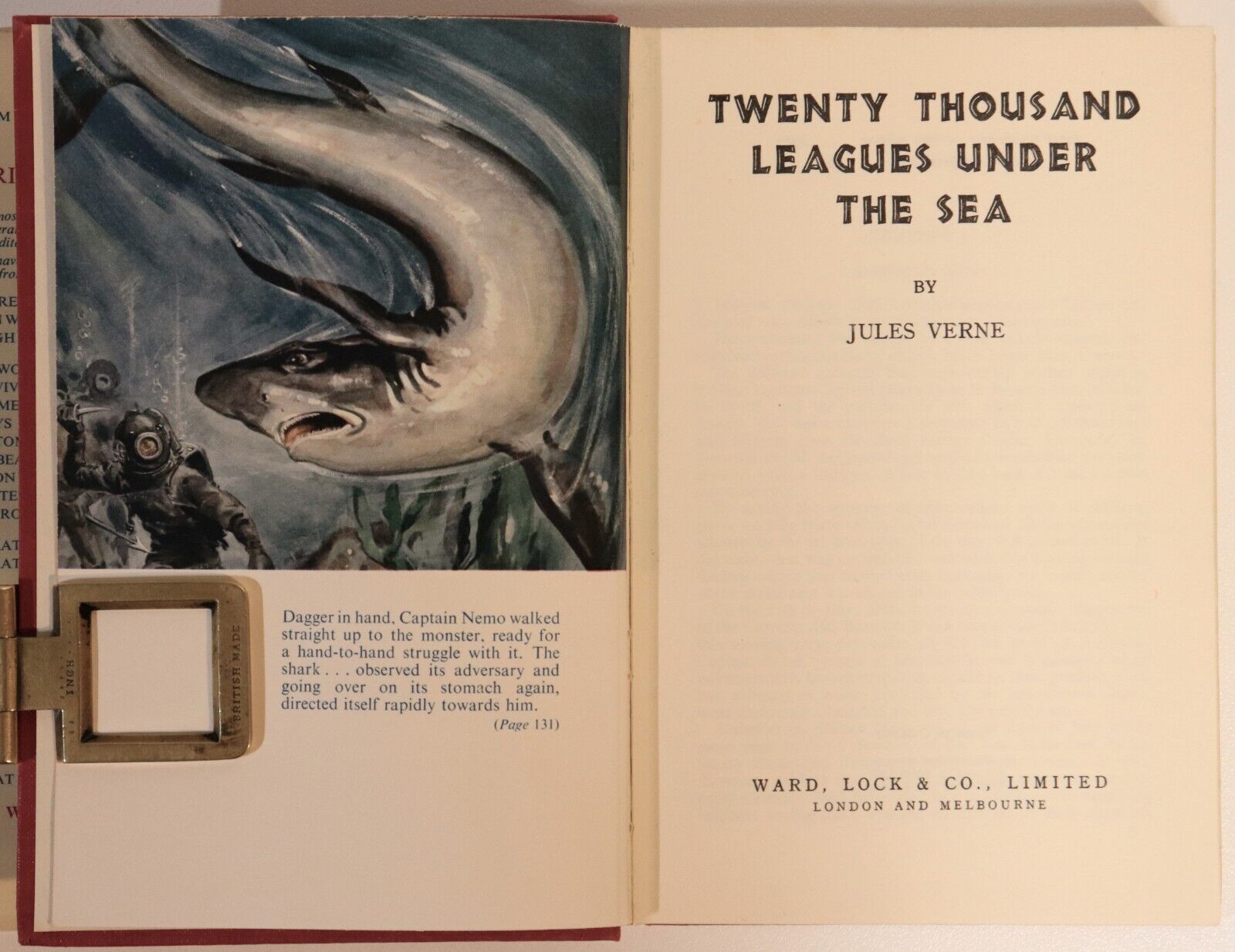 1964 Twenty Thousand Leagues Under The Sea by Jules Verne British Fiction Book - 0