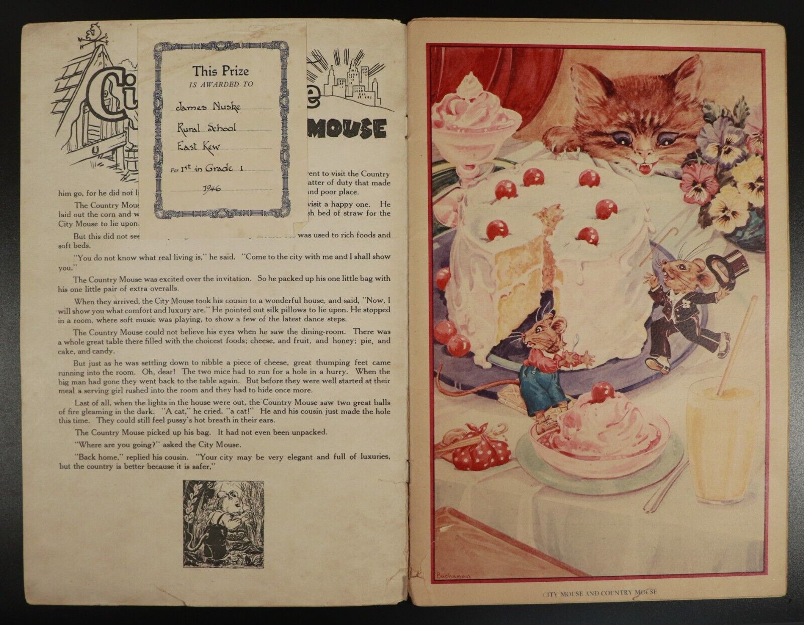 c1946 Once Upon A Time Book Of Old Time Fairy Tales Antique Childrens Book