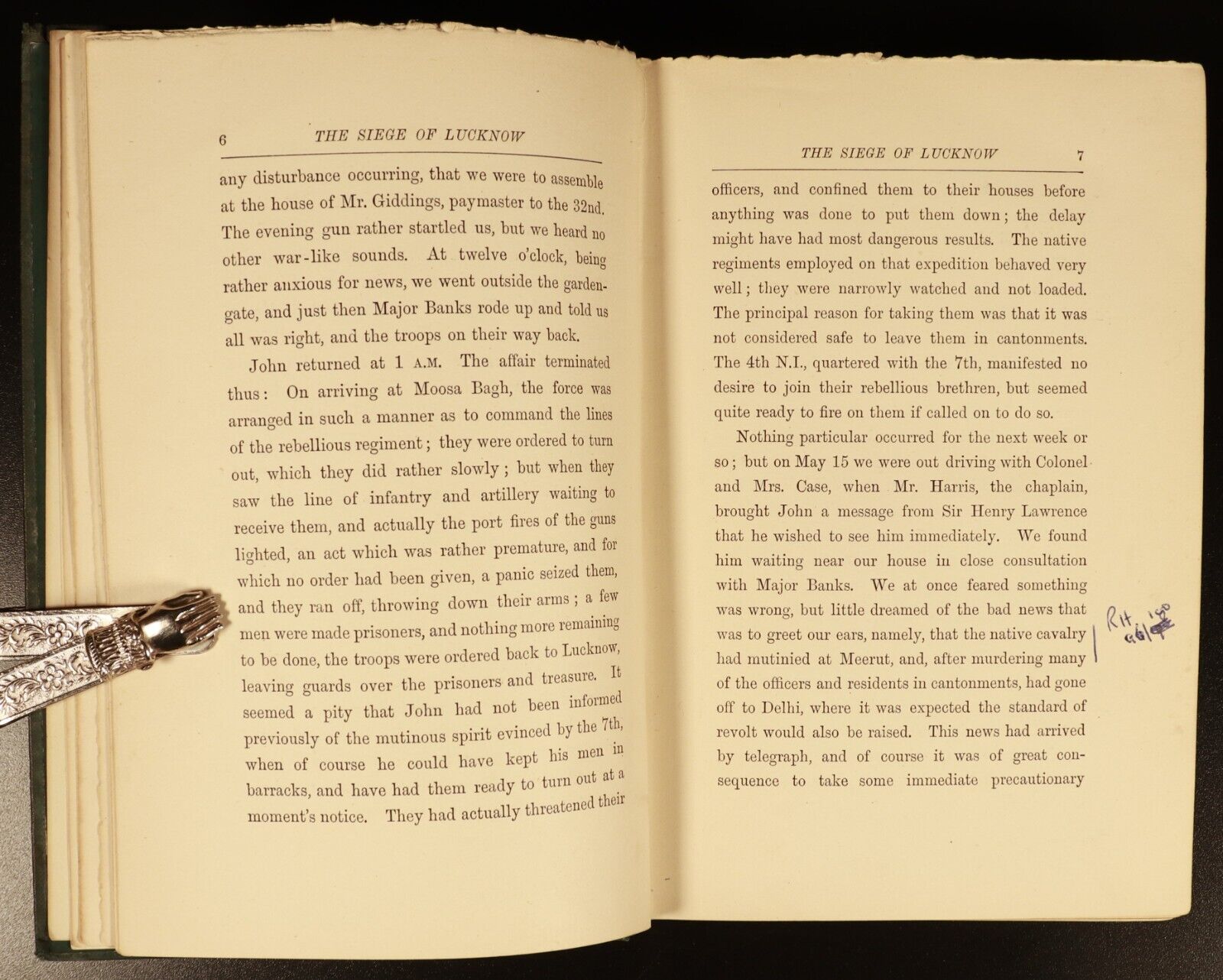 1893 Siege Of Lucknow Diary by Lady Inglis Antique British Military Book w/Map