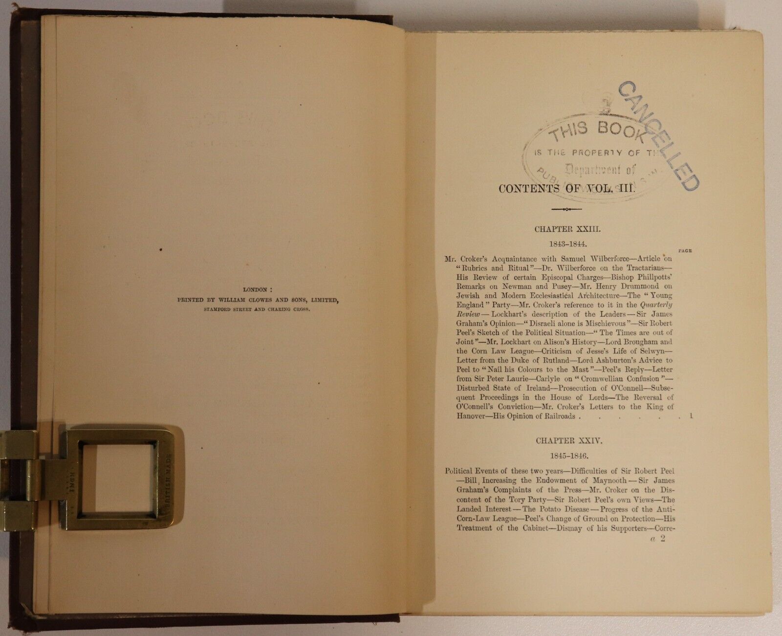 1884 The Croker Papers by L. J. Jennings Antique British History Book