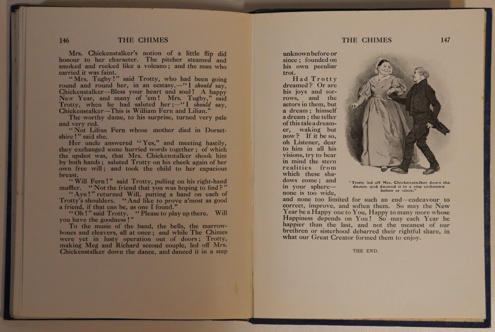 c1912 The Chimes by Charles Dickens Antique British Fiction Literature Book