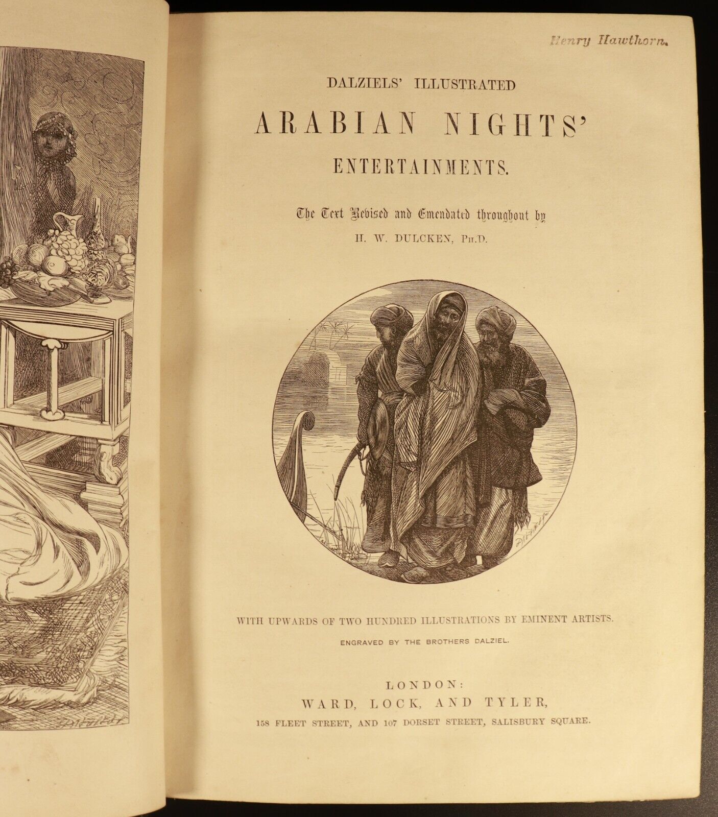c1865 Dalziel's Arabian Nights' Entertainments Antique Historical Fiction Book