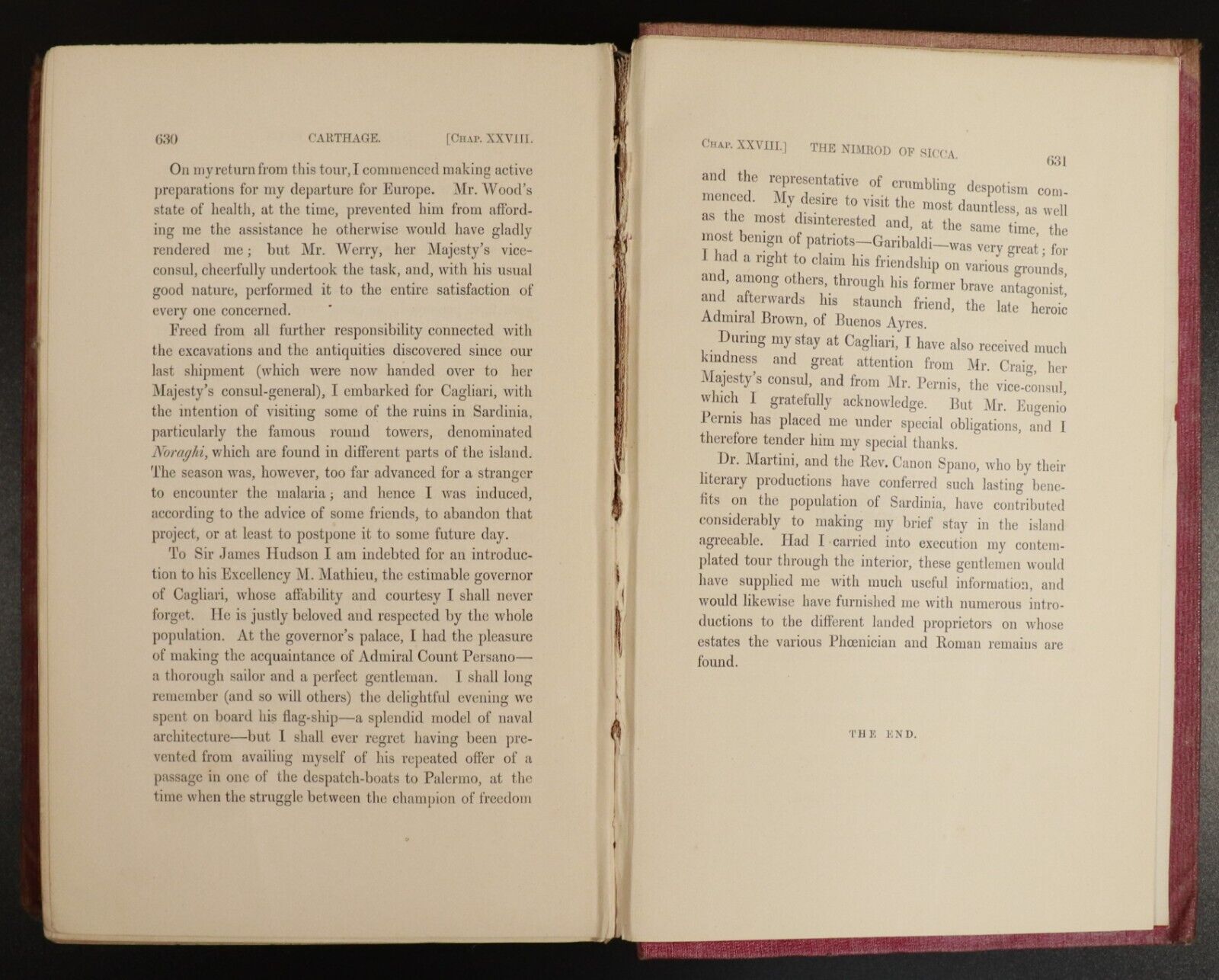 1861 Carthage & Her Remains by Dr N. Davis Antiquarian Exploration Book 1st Ed