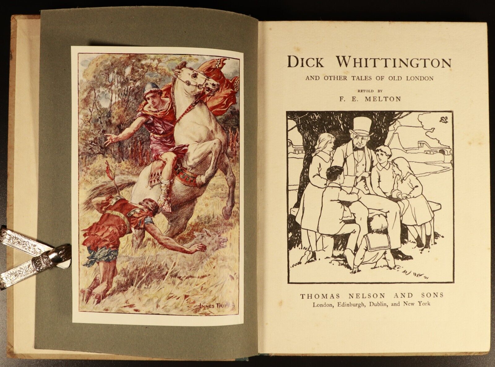 c1920 Dick Whittington Tales Of Old London by F.E Melton Antique Children's Book