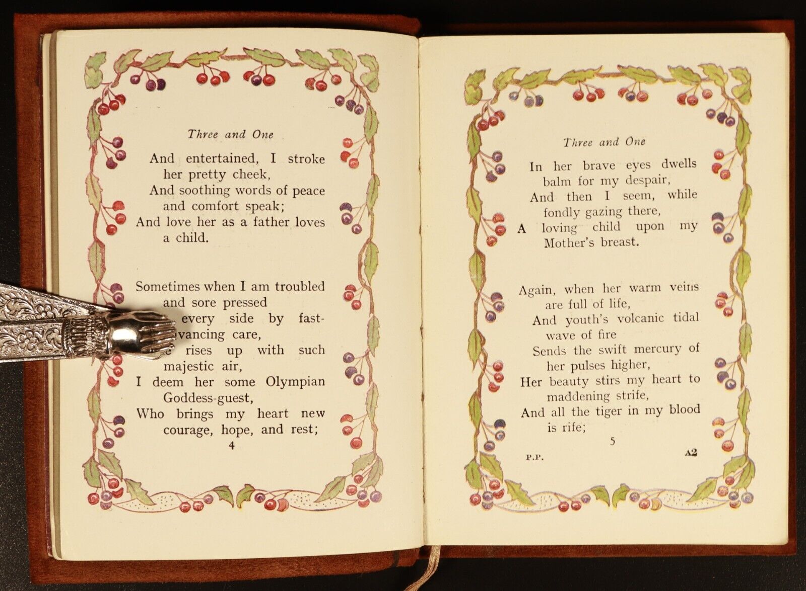 Poems Of Pleasure by Ella Wheeler Wilcox c1915 Antique Poetry Book  Suede Cover