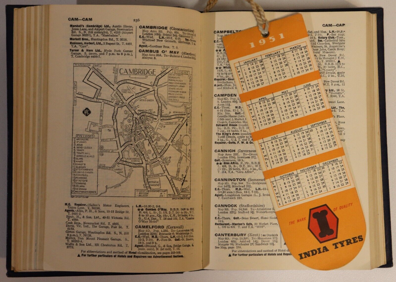 1951 Royal Automobile Club Guide For 1951 Vintage Motor Travel Guide Book