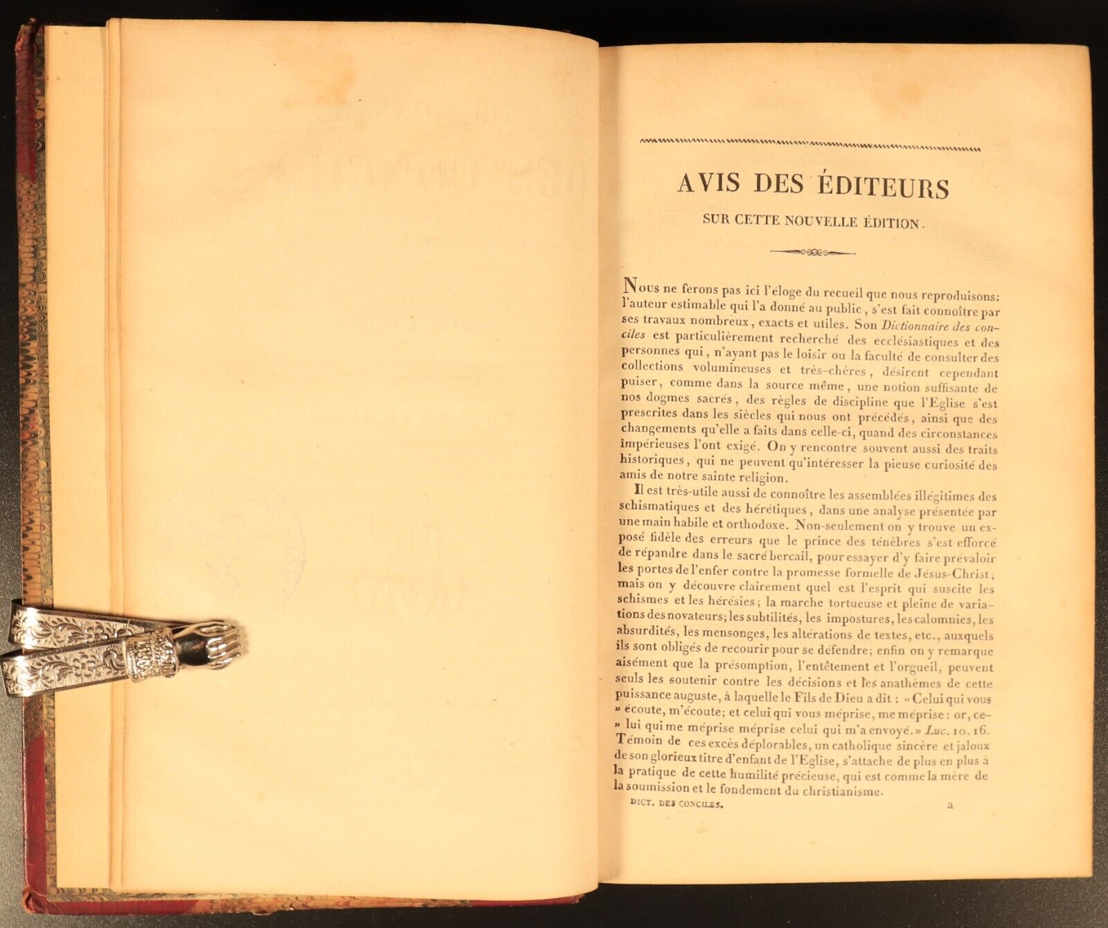 1841 Dictionnaire Des Conciles Par Filsjean Antiquarian French Theology Book
