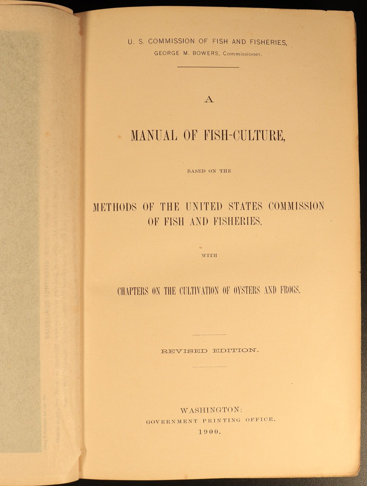 1900 A Manual Of Fish Culture by US Fish & Fisheries American History Book Maps