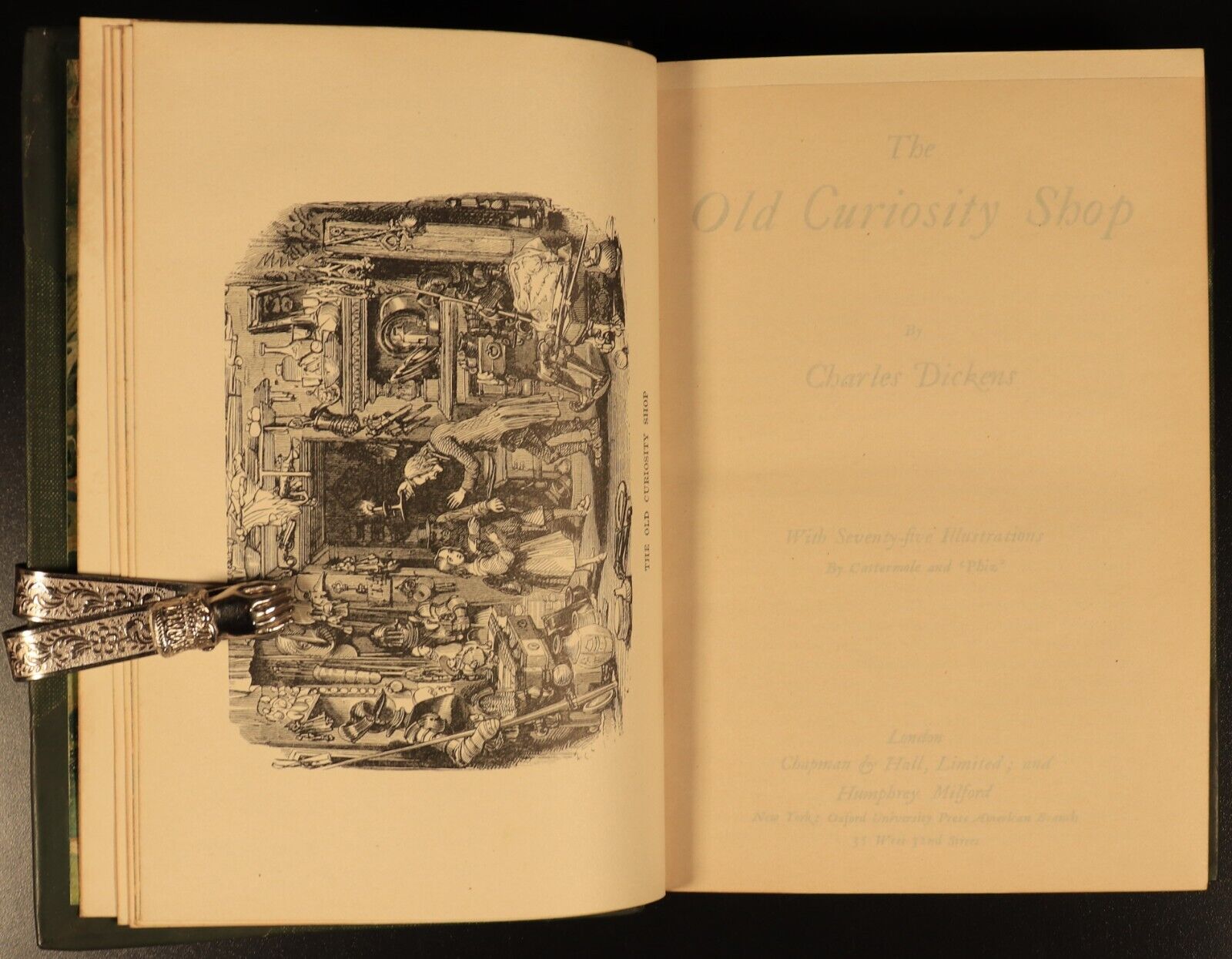 c1930 Old Curiosity Shop Charles Dickens Antique British Fiction Book Fireside