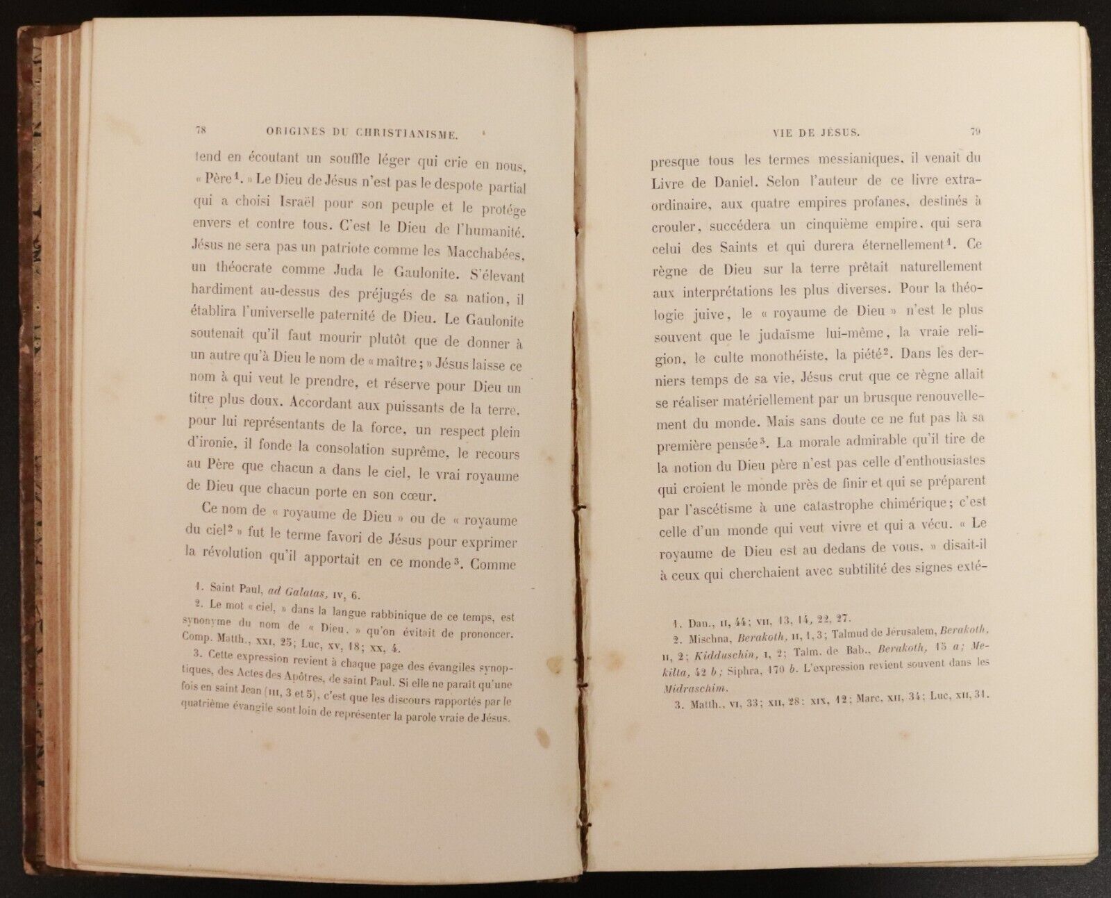 1863 Vie De Jesus by Ernest Renan Antique French Religion & Theology Book