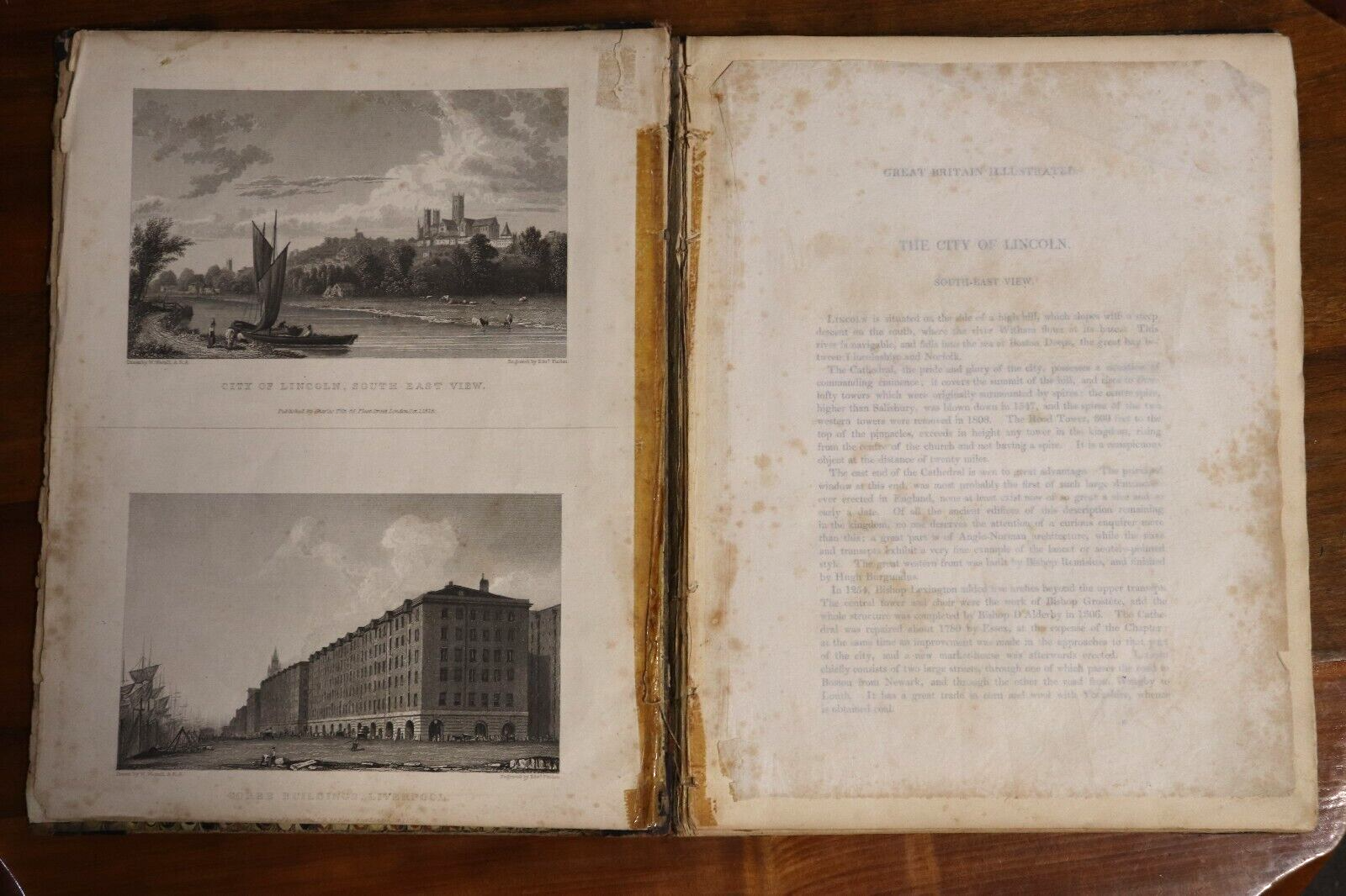 c1830 Great Britain Illustrated Antique British History & Engravings Book