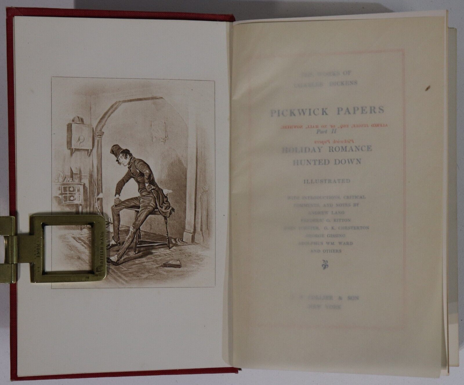 1911 2vol Pickwick Papers by Charles Dickens Antique British Fiction Book Set
