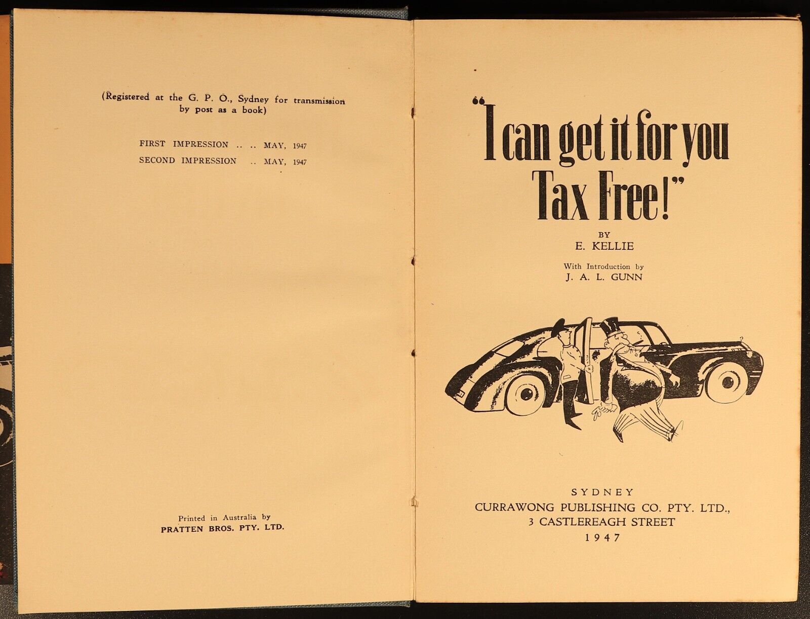 1947 I Can Get It For You Tax Free by E. Kellie Australian Finance History Book