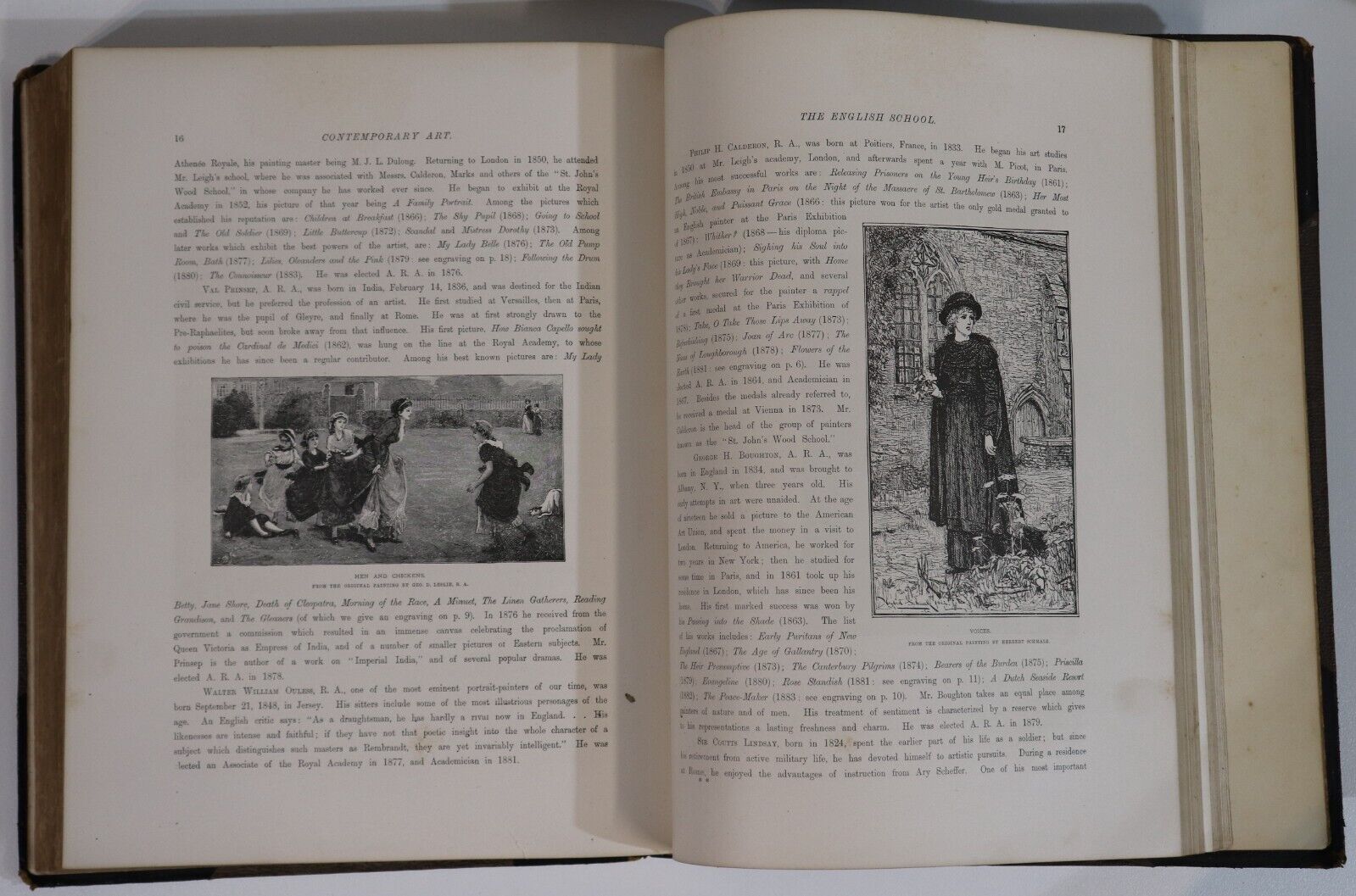 c1885 Gallery Of Contemporary Art by A Silvestre Antique Art Engravings Book