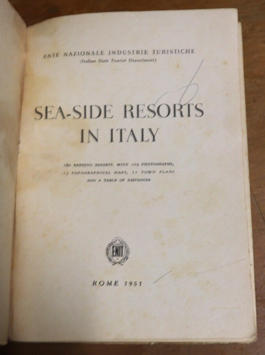 1951 Seaside Resorts In Italy - Vintage Italian Travel & Tourist Guide Book