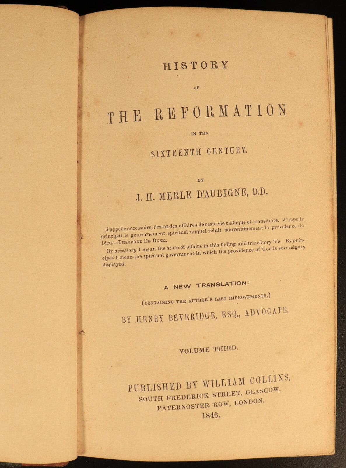 1845 4vol History Of The Reformation by D'Aubigne Antique History Book Set