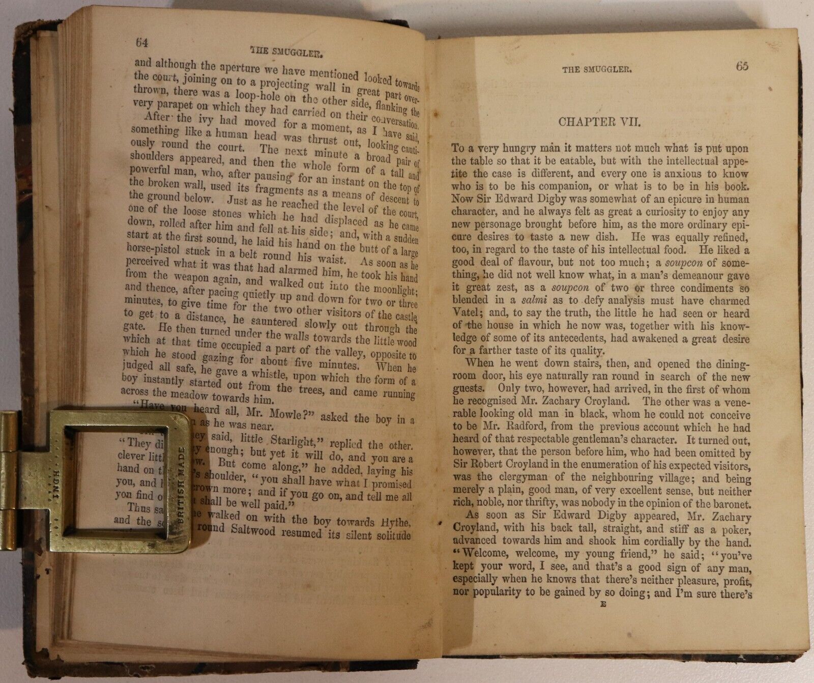 1852 The Smuggler by G.P.R. James Antique British Crime Fiction Book Literature