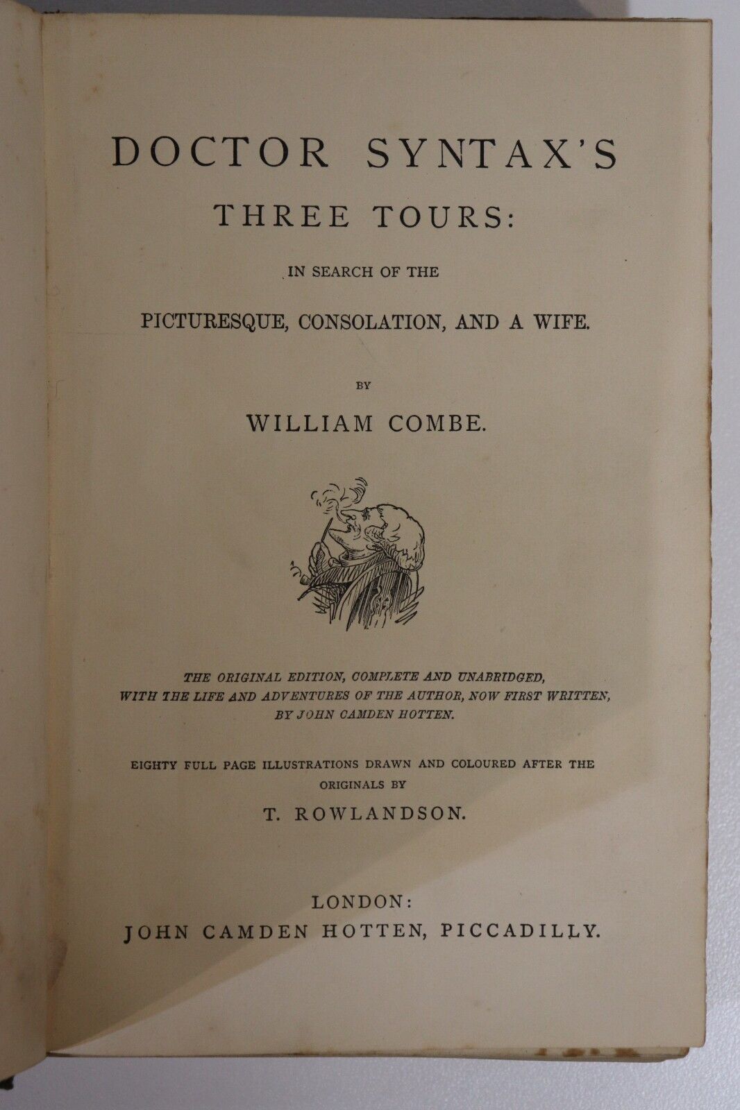 1869 Doctor Syntax's Three Tours by William Combe Antique British Fiction Book