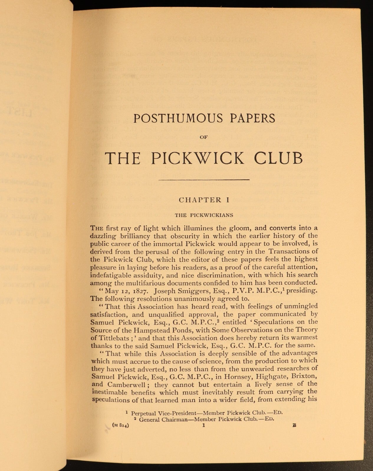 1912 The Pickwick Club by Charles Dickens Antique Fiction Book Gresham V2