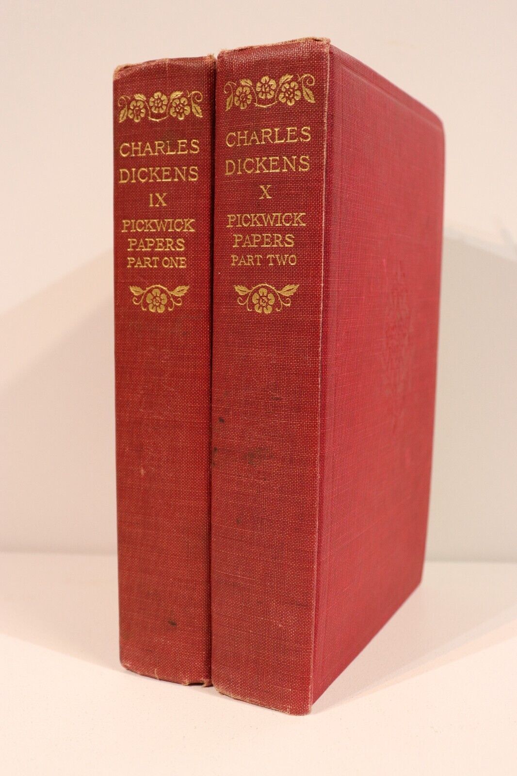 1911 2vol Pickwick Papers by Charles Dickens Antique British Fiction Book Set