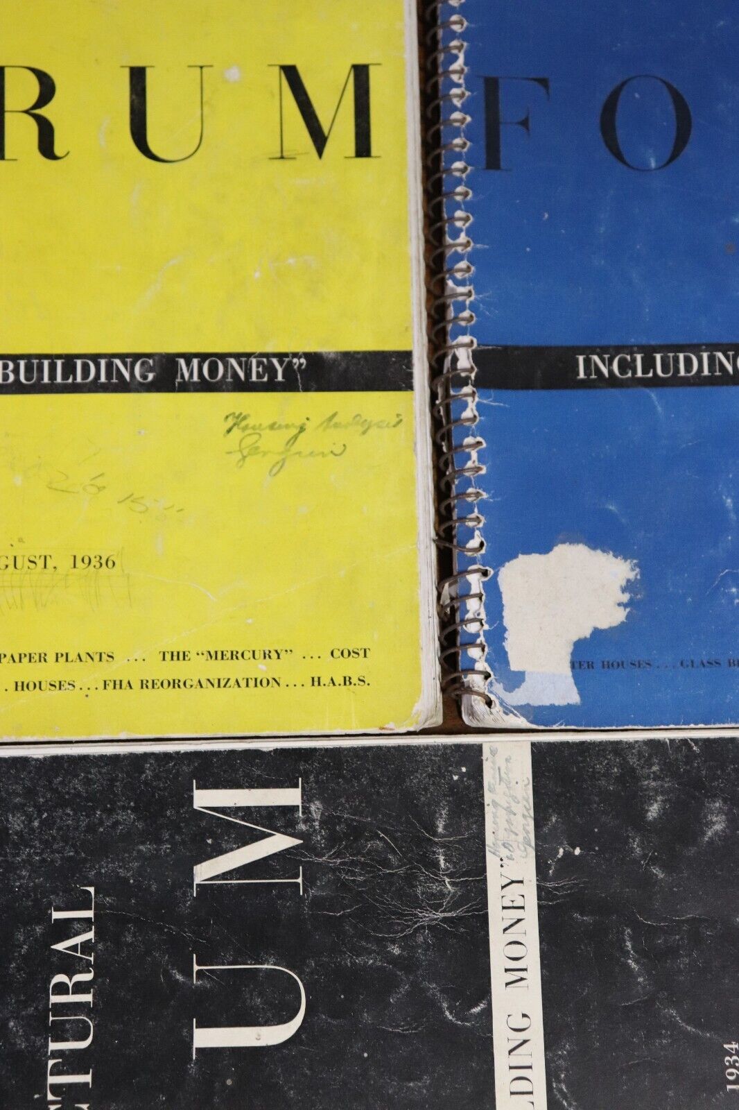 c1934 3vol The Architectural Forum: Building Money Antique Architecture Books