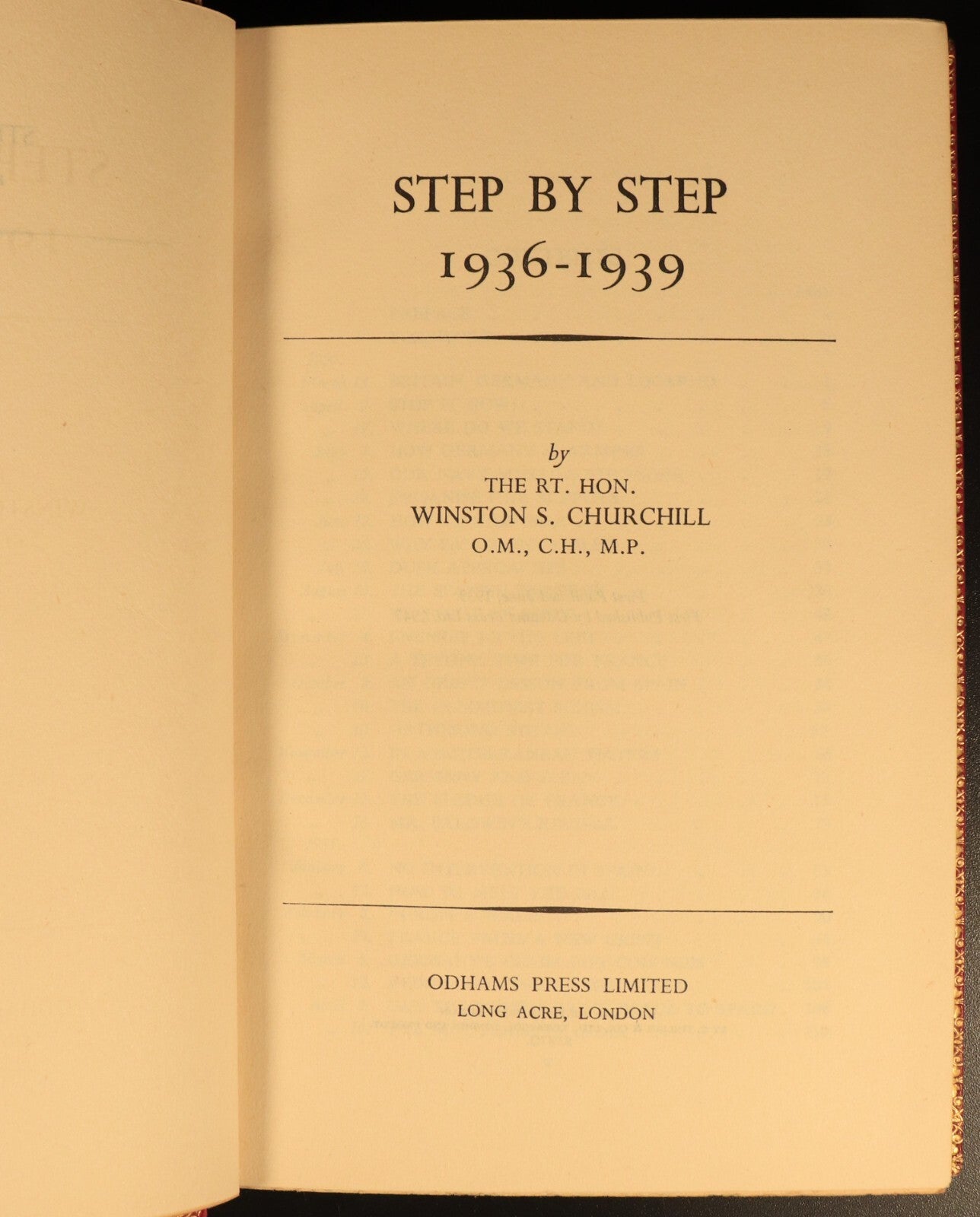 1947 Step By Step 1936-1939 by Winston Churchill Antique History Book Leather
