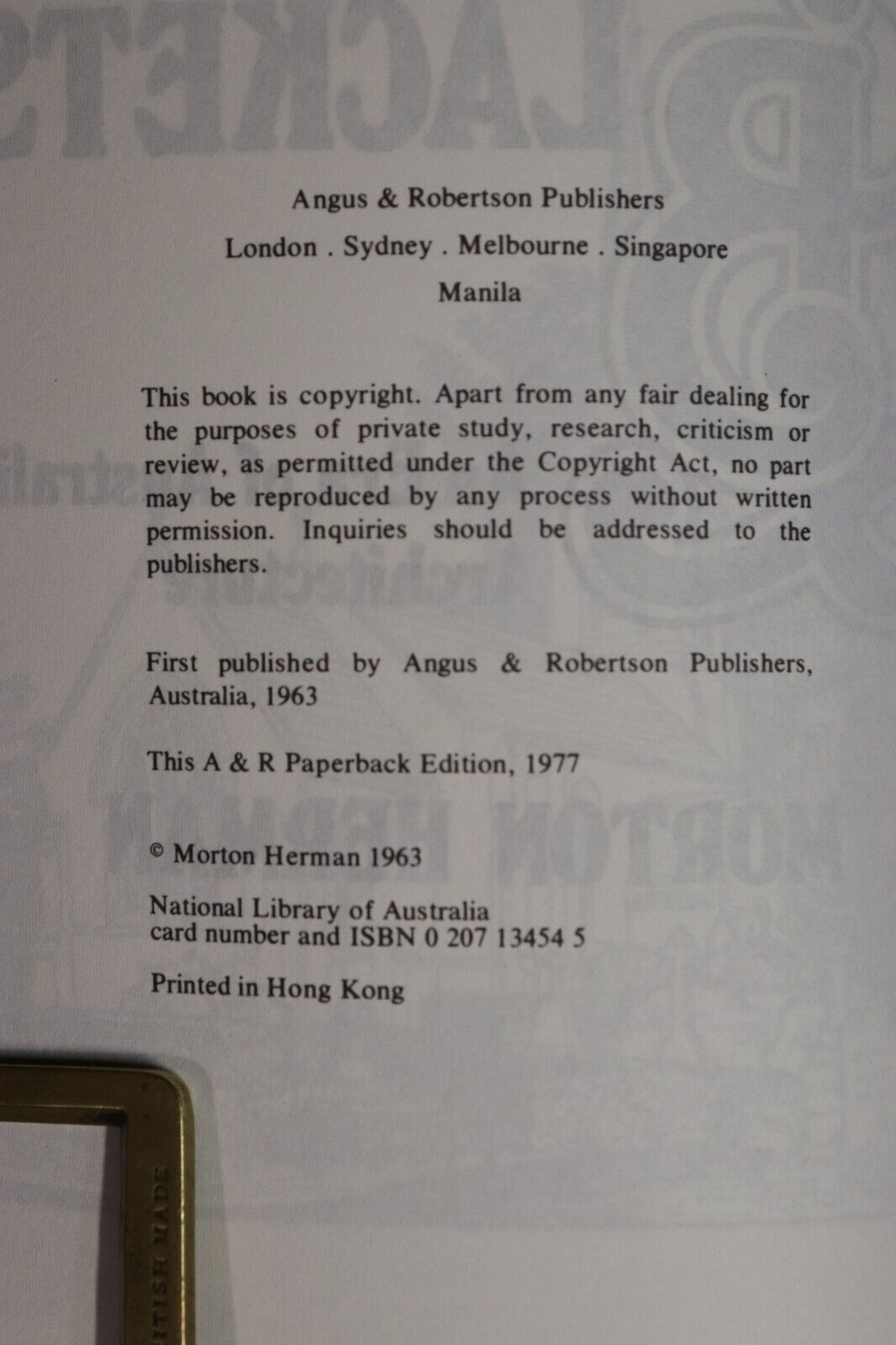 1977 The Blackets Era Of Australian Architecture Vintage Australian History Book