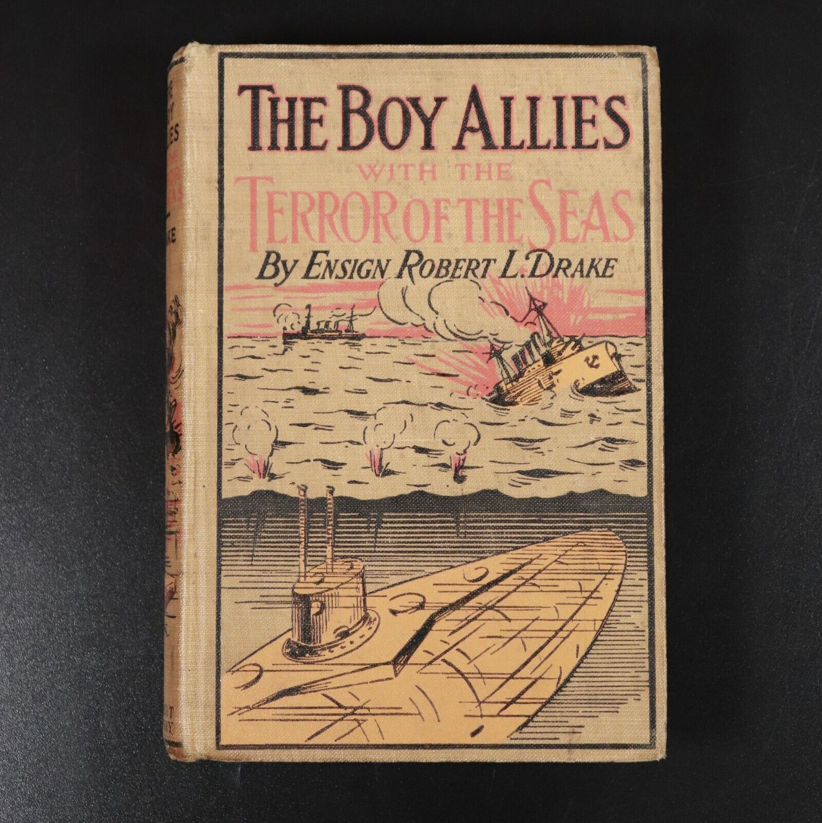 1915 The Boy Allies & Terror Of The Seas Antique Military Fiction Book WW1 Era