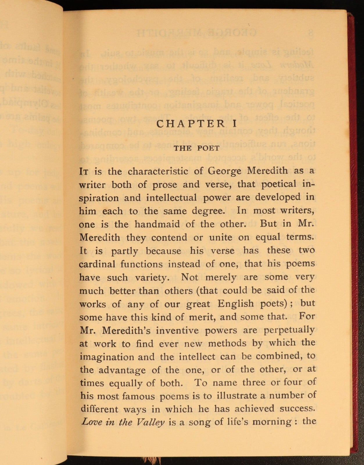 1912 The Poetry & Philosophy Of George Meredith by GM Trevelyan Antique Book