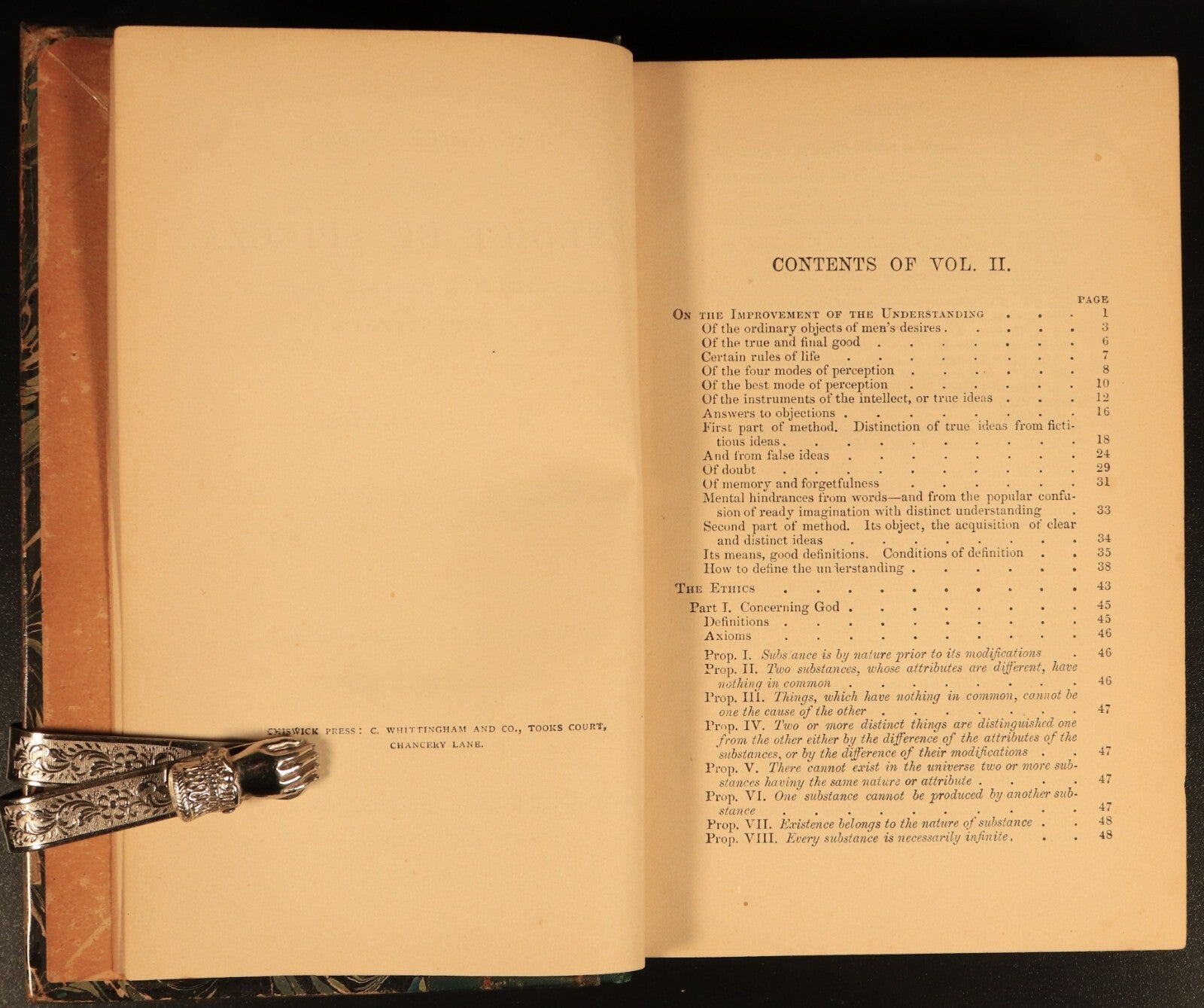1891 Chief Works Of Benedict De Spinoza Antique British Philosophy Book 2vol