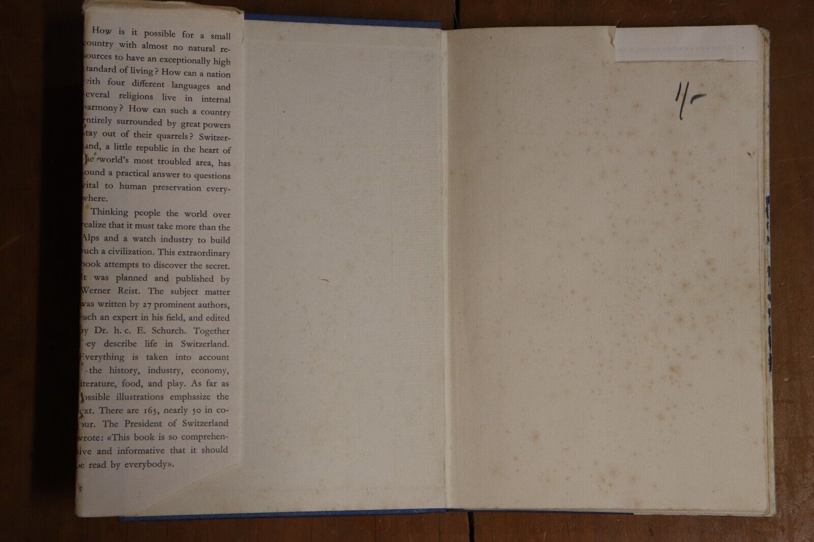 1953 Switzerland Life & Activity Vintage Illustrated Swiss History Book
