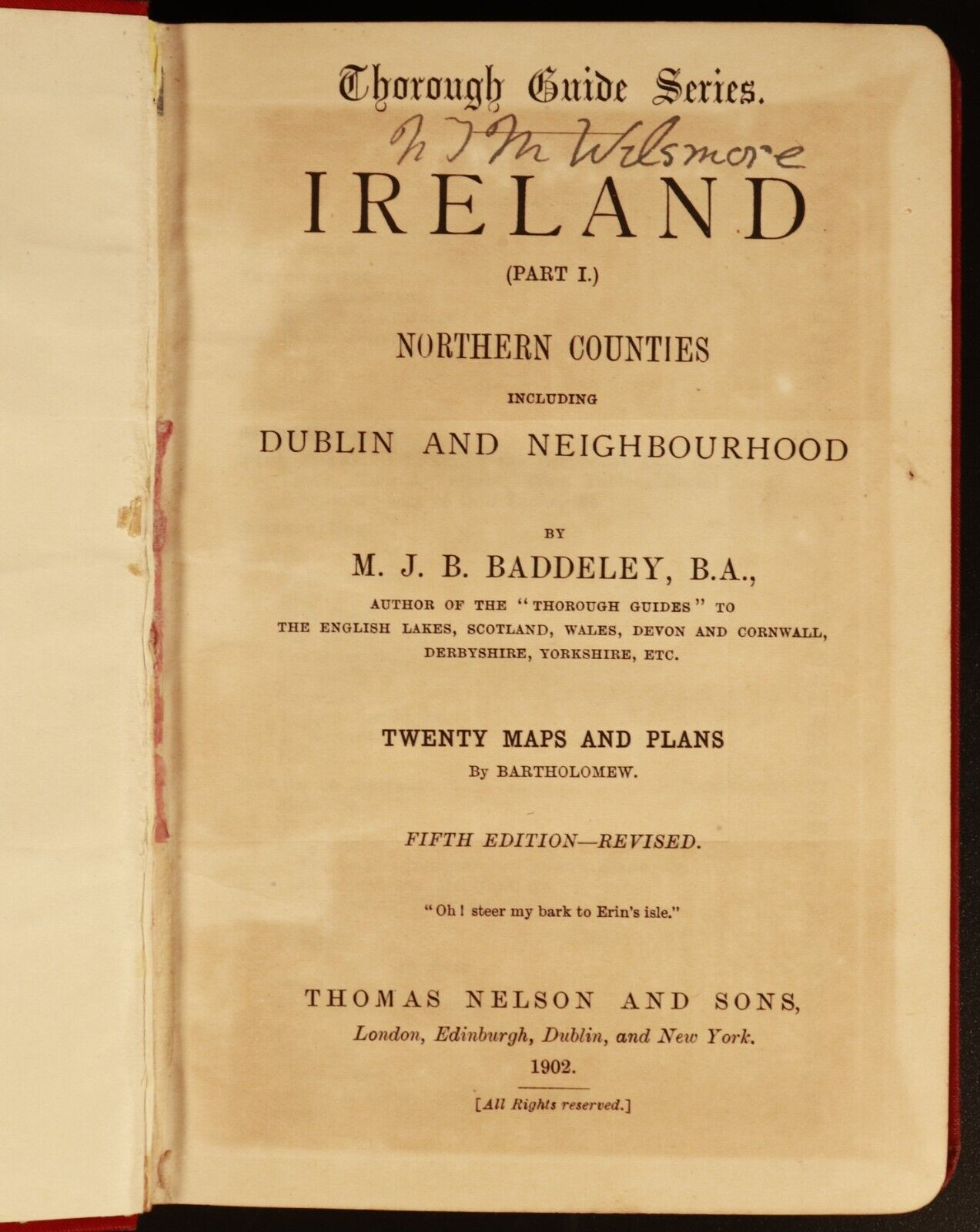 1902 Through Guide Series Ireland Part 1 Antique British Travel Guide w/Maps