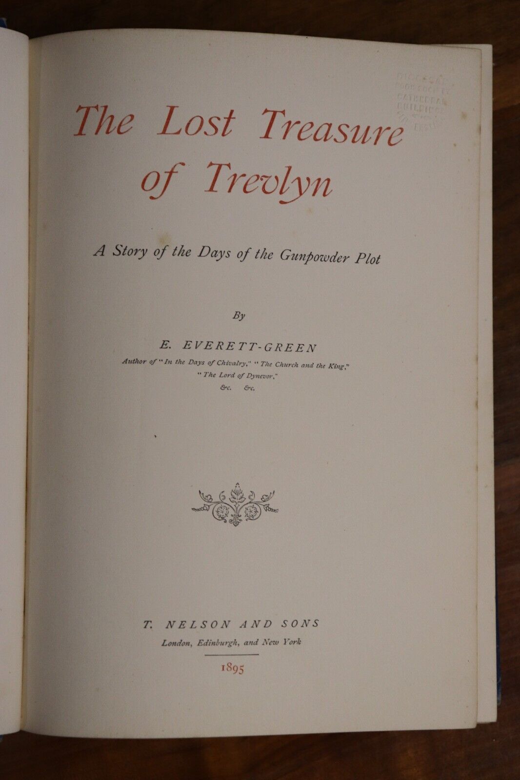 1895 The Lost Treasure Of Trevlyn by E. Everett Green British Fiction Book