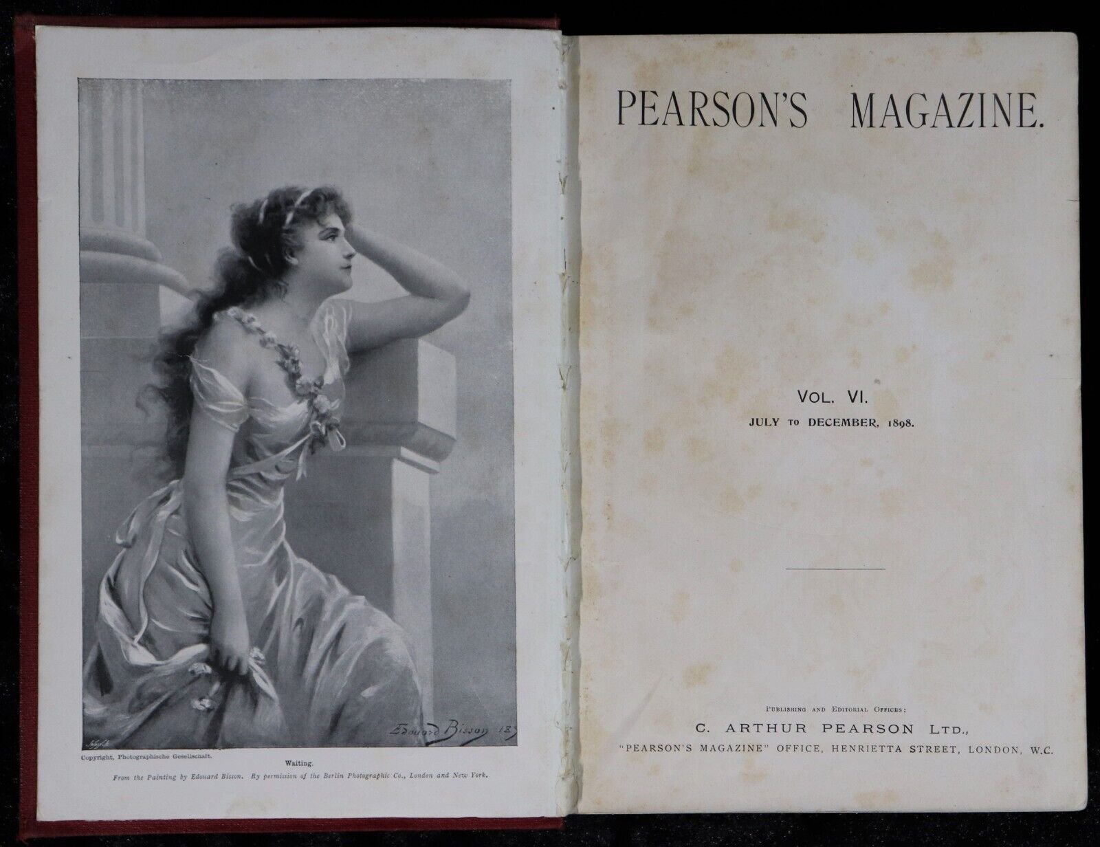 1898 Pearson's Magazine Antique British Literature History Book