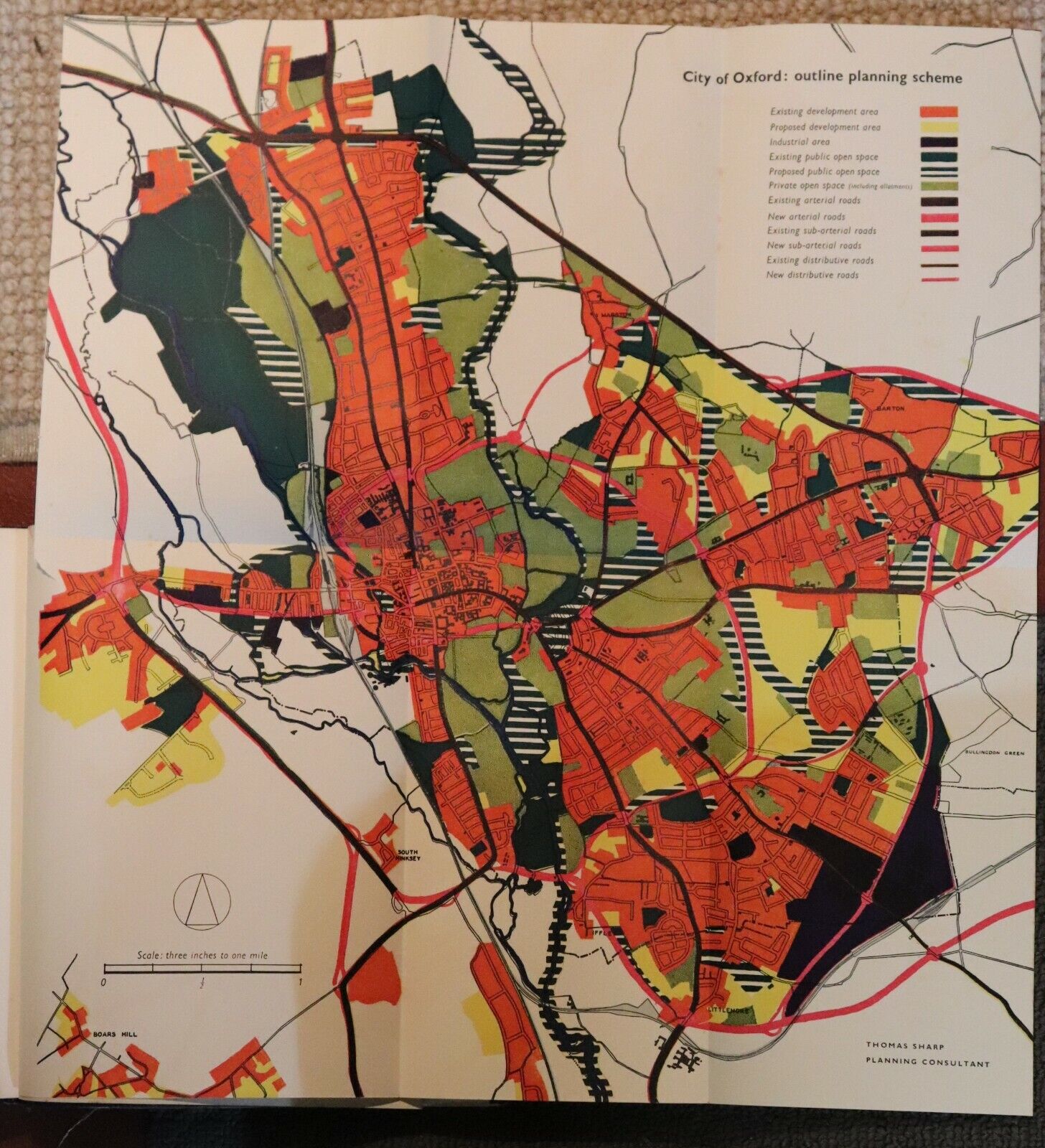 1948 Oxford Replanned by Thomas Sharp Town Planning Post WW2 History Book