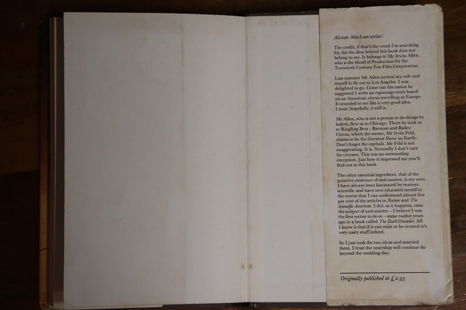 1976 Circus by Alistair MacLean Vintage Scottish Novelist Fiction Book