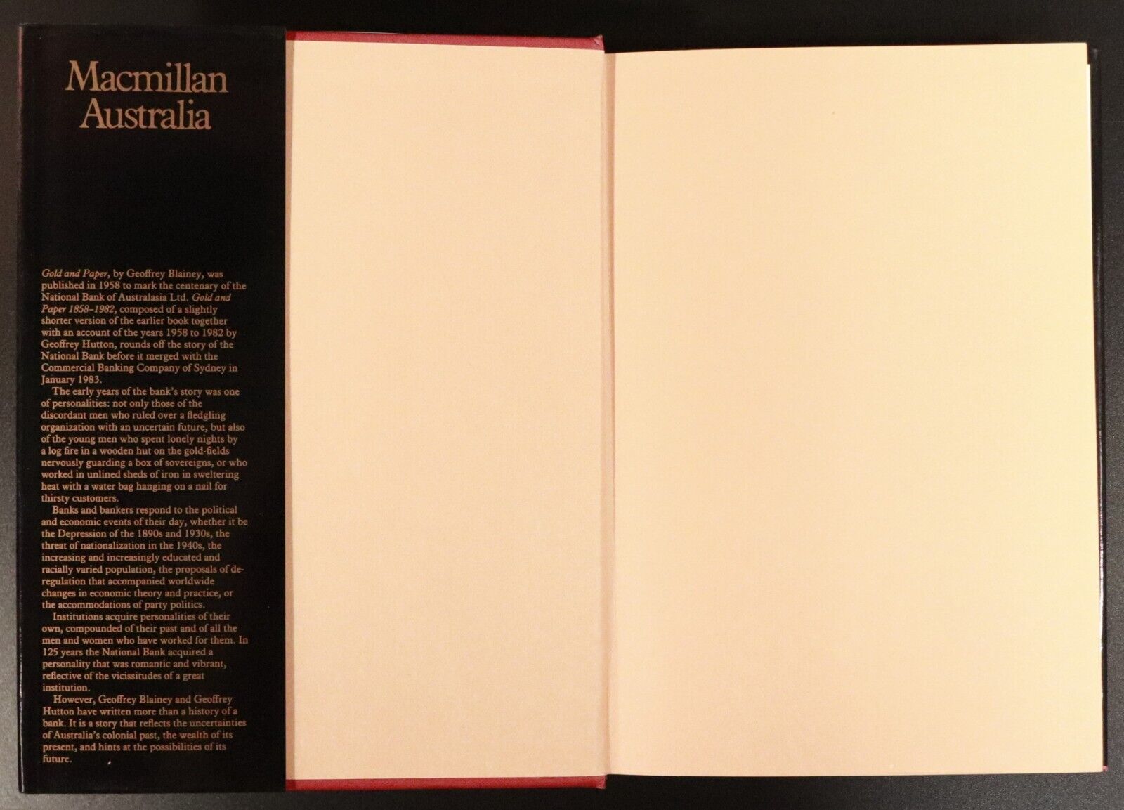 1983 Gold & Paper History Of The National Bank G Blainey Australian History Book